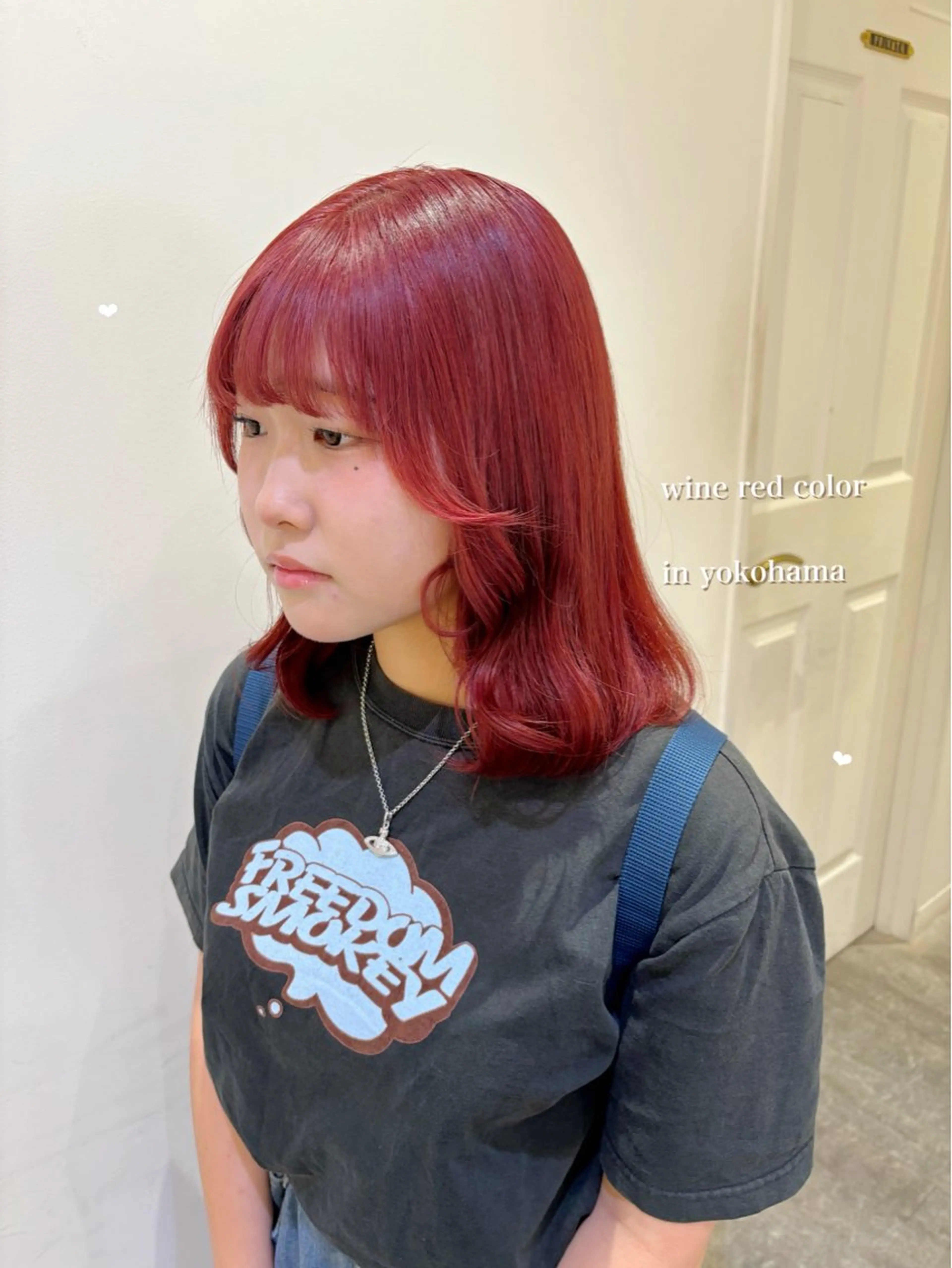 ミディアム カラー ブリーチ ハイトーンカラー レッドカラー ヘアカラー エクステ/ハイトーン 🐏☁️miminaのヘアスタイル