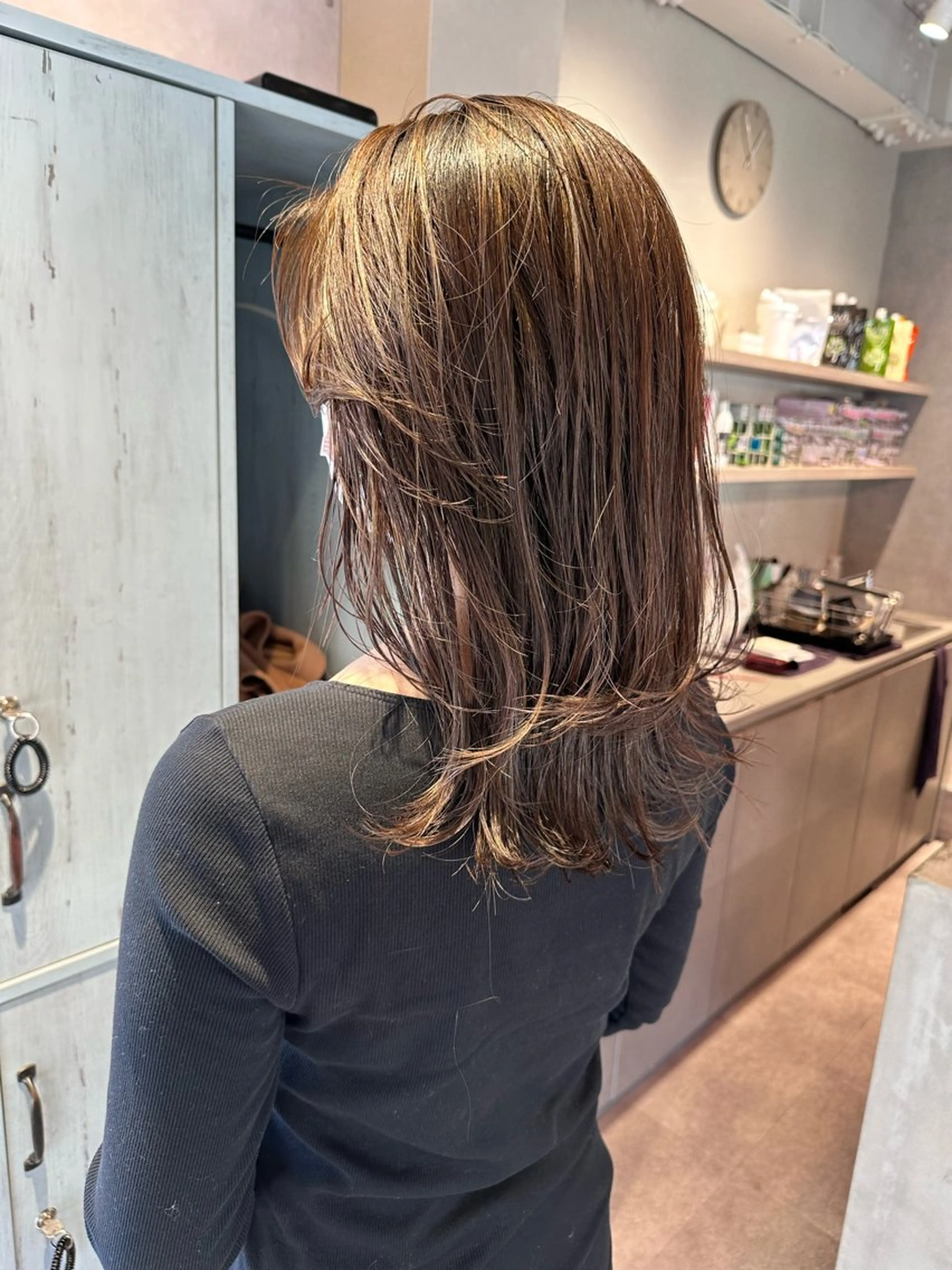 セミロング カラー ハイライトカラー ハイライト ヘアカラー 韓国風/オシャレ /縮毛矯正/滝口琴未のヘアスタイル
