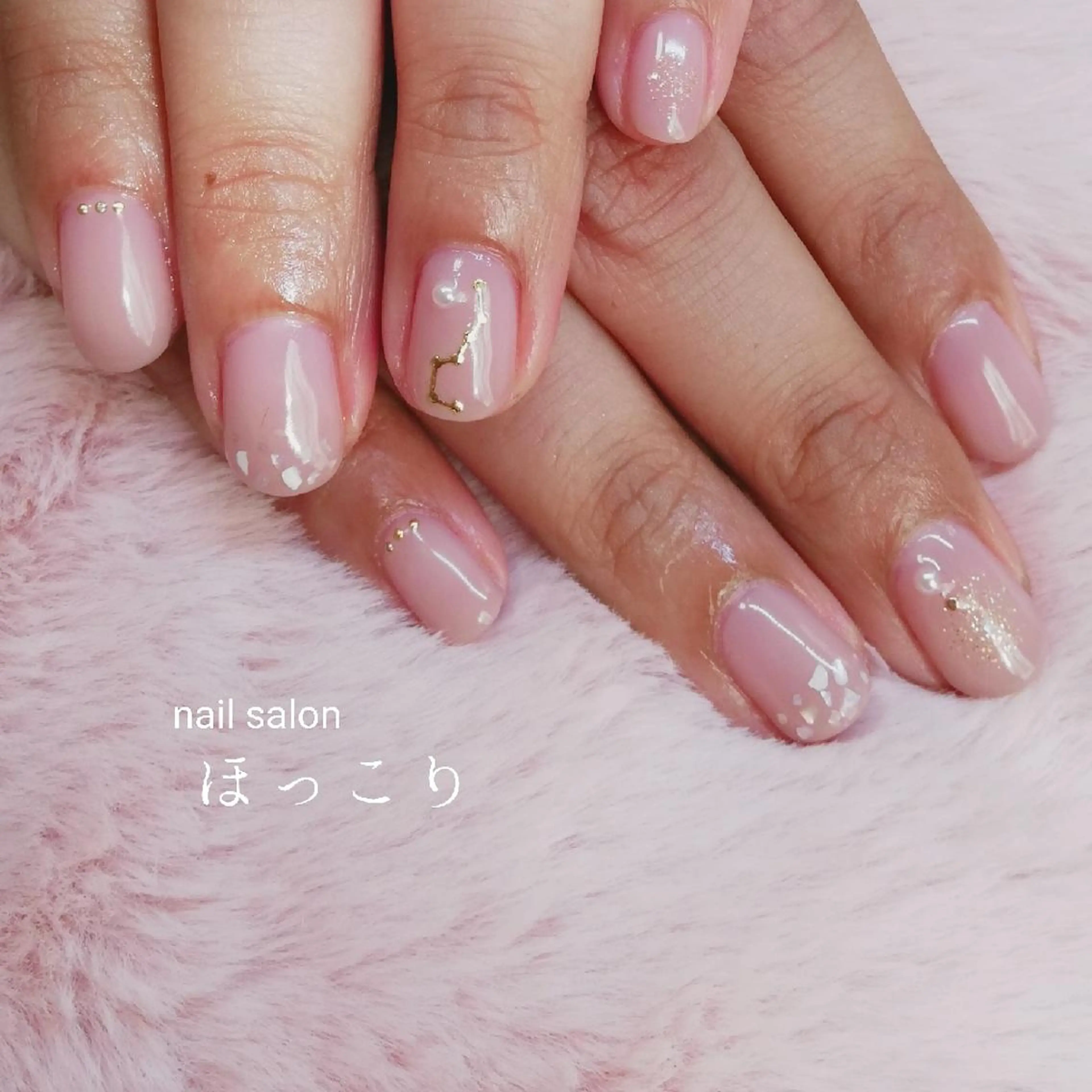 ネイル ラメ(グリッター) ストーンネイル ハンドネイル ネイルサロンほっこり kanaのネイルデザイン