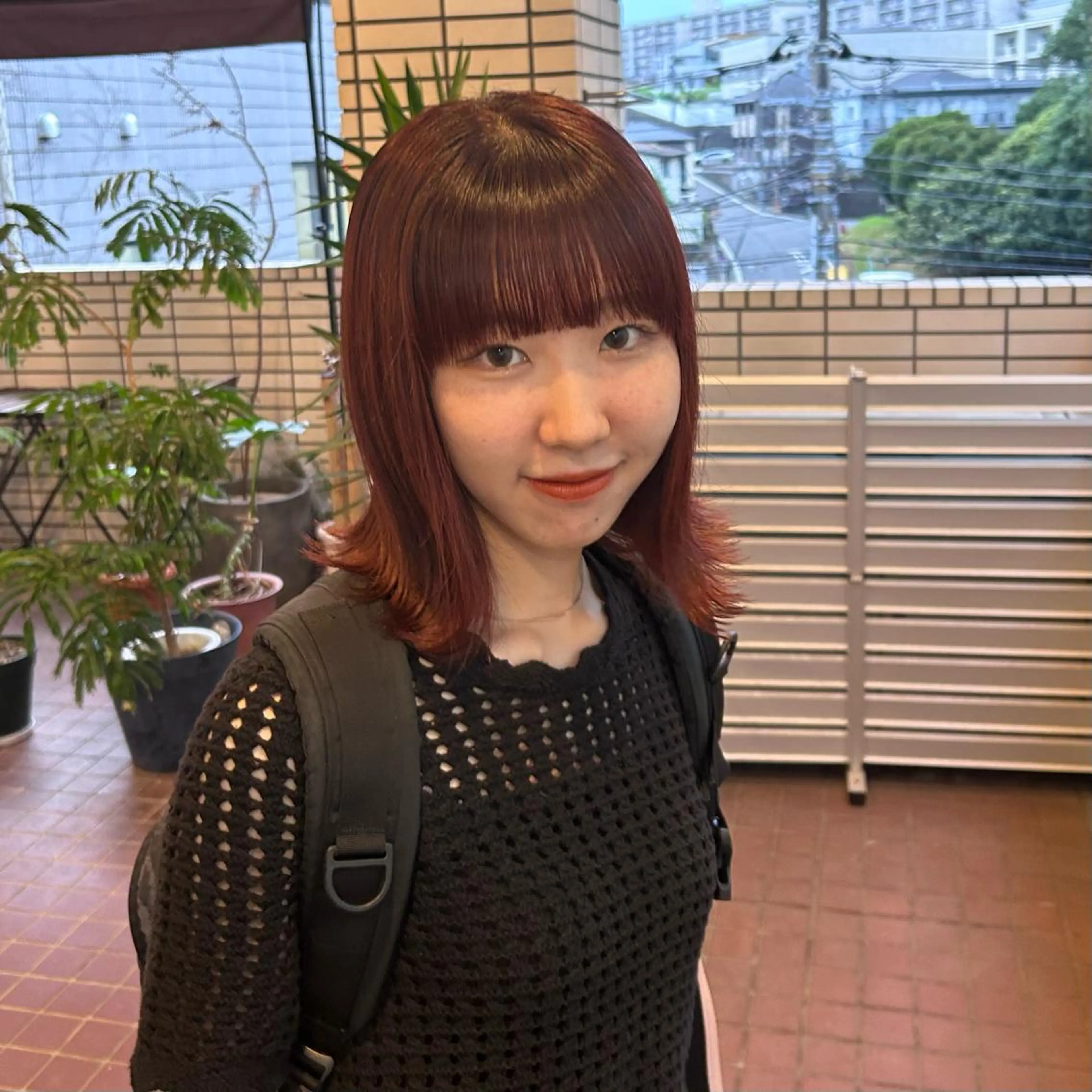 ミディアム ヘアカラー 艶カラー/レイヤー /メンズ/マツエクのヘアスタイル