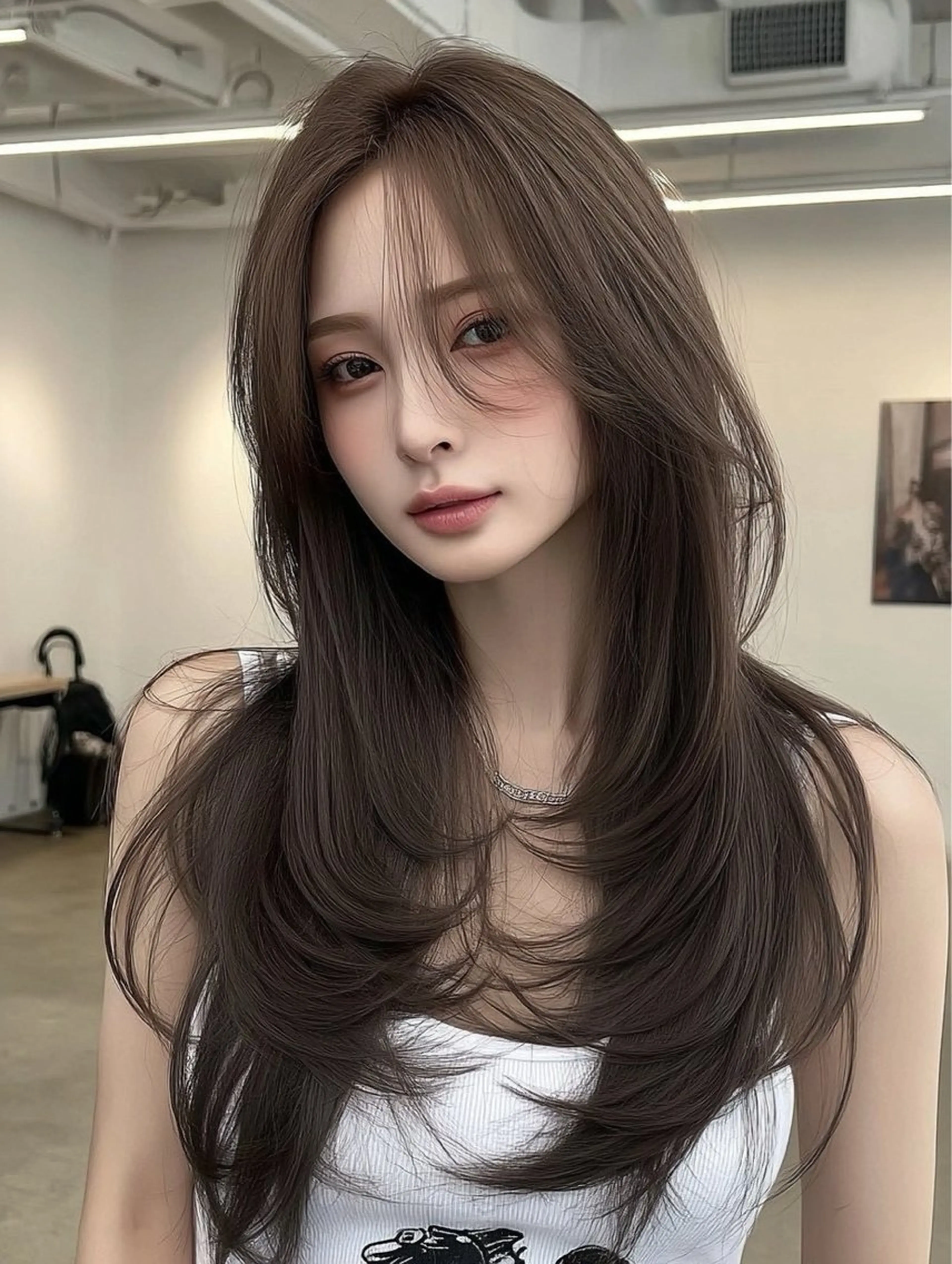 ロング カット ヘアカラー 七田 英亮のヘアスタイル