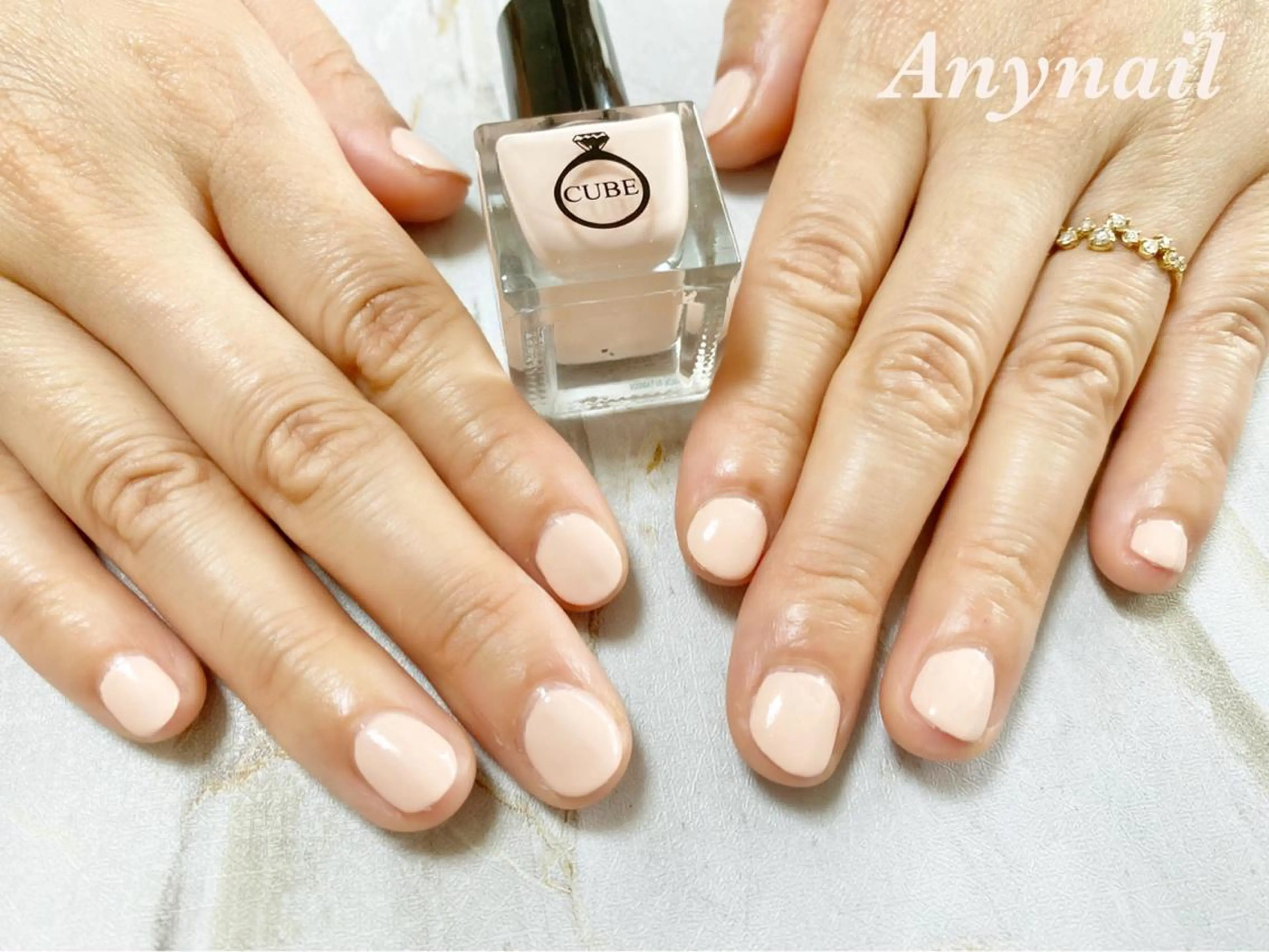 ネイル ブルー 持ち込み ワンカラーネイル 岩澤 恵子のネイルデザイン