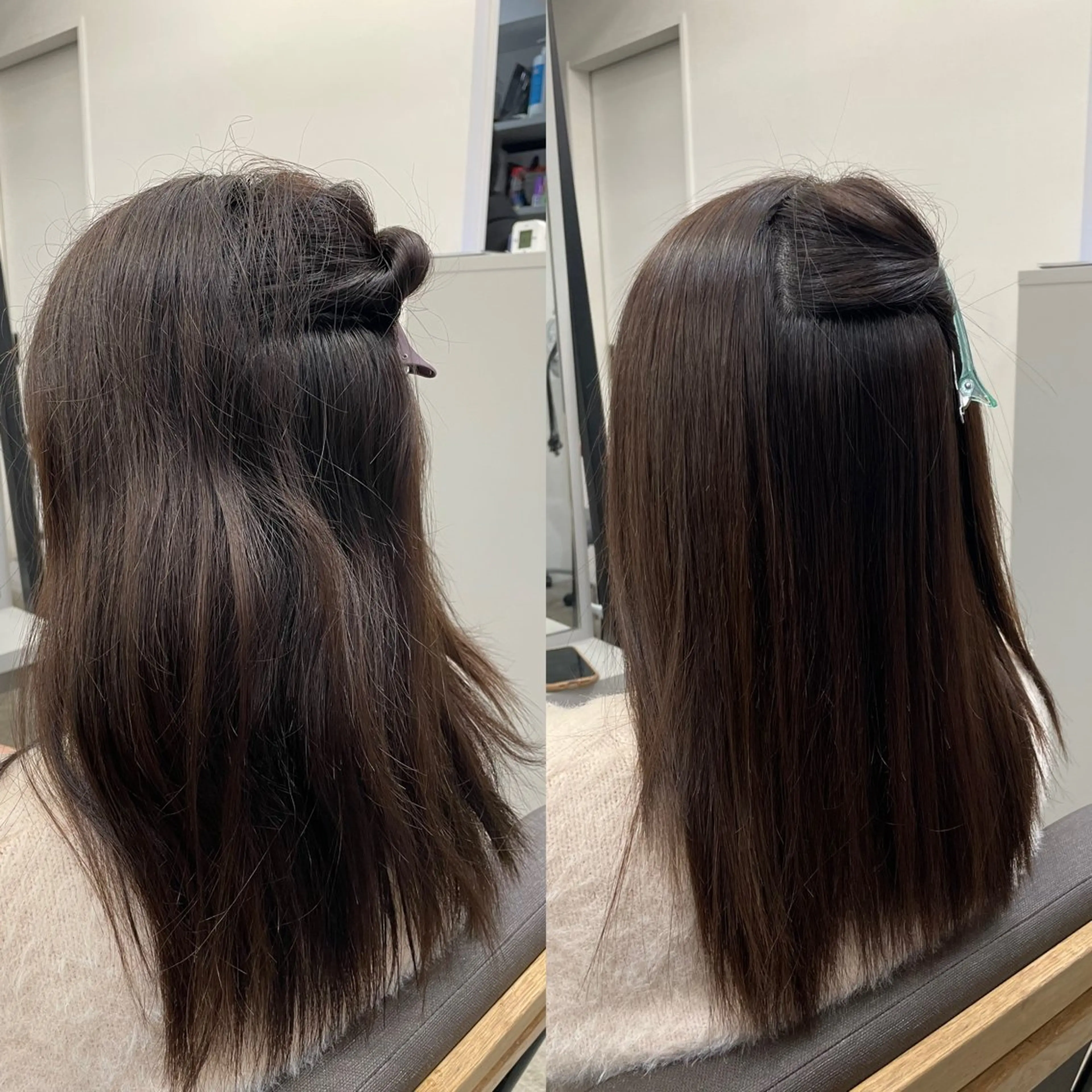 ロング 縮毛矯正 絶対綺麗な暖色カラー 🎯あります✨増渕✨のヘアスタイル