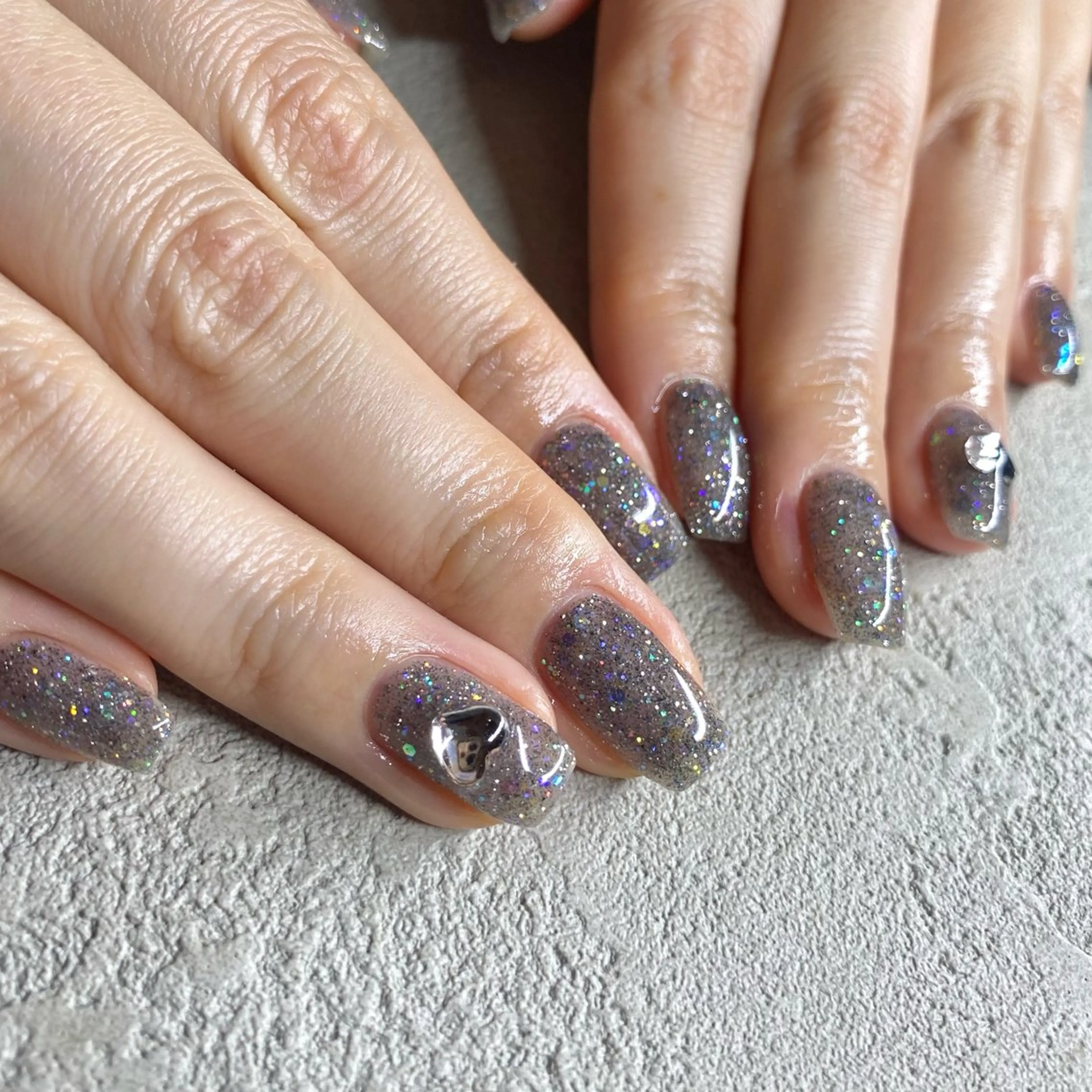 ネイル アートネイル ニュアンスネイル 冬ネイル ハンドネイル 山田 貴子のネイルデザイン