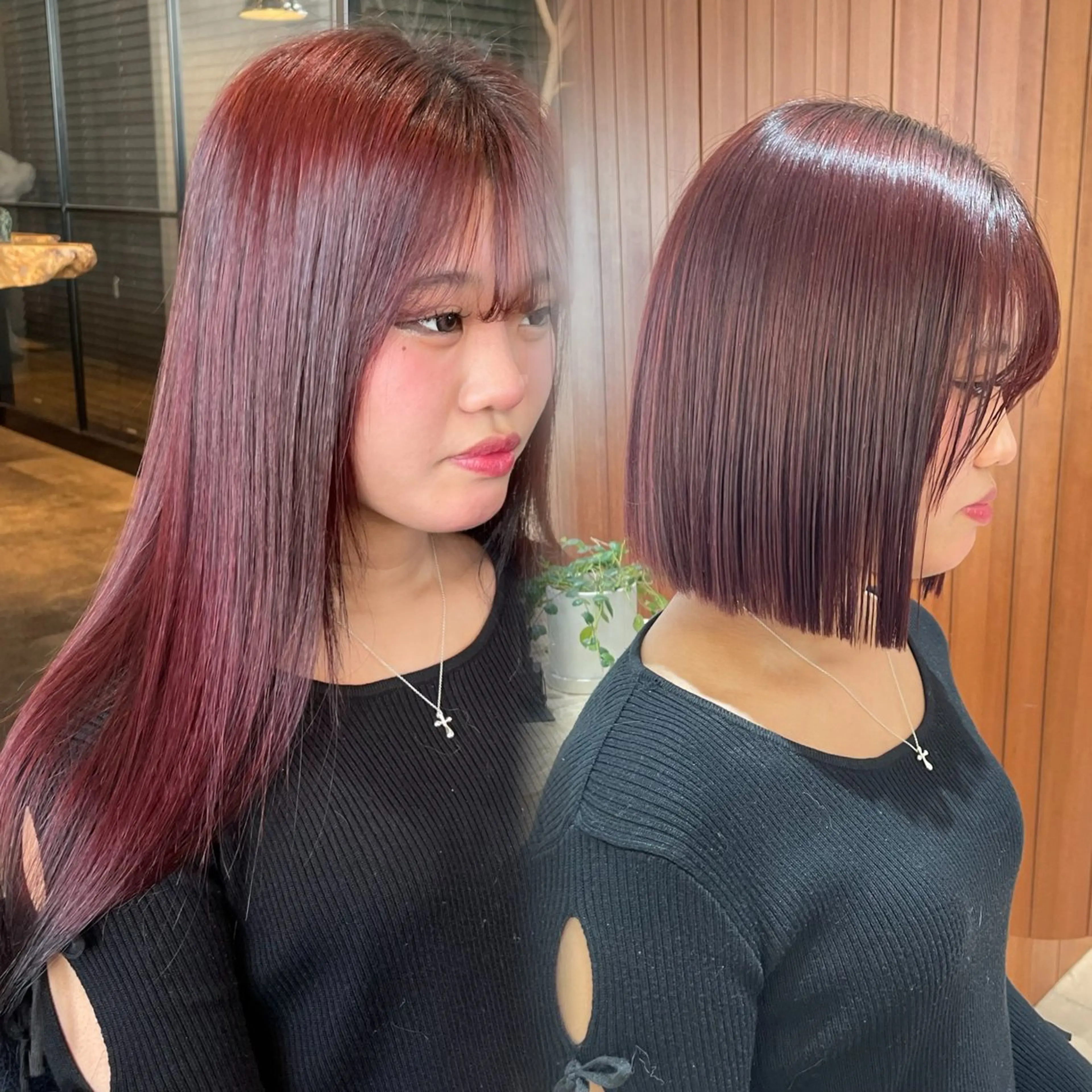 ミディアム カラー 切りっぱなしボブ ボブ 学生 新宿/レイヤー/ 透明感カラーしょうごのヘアスタイル