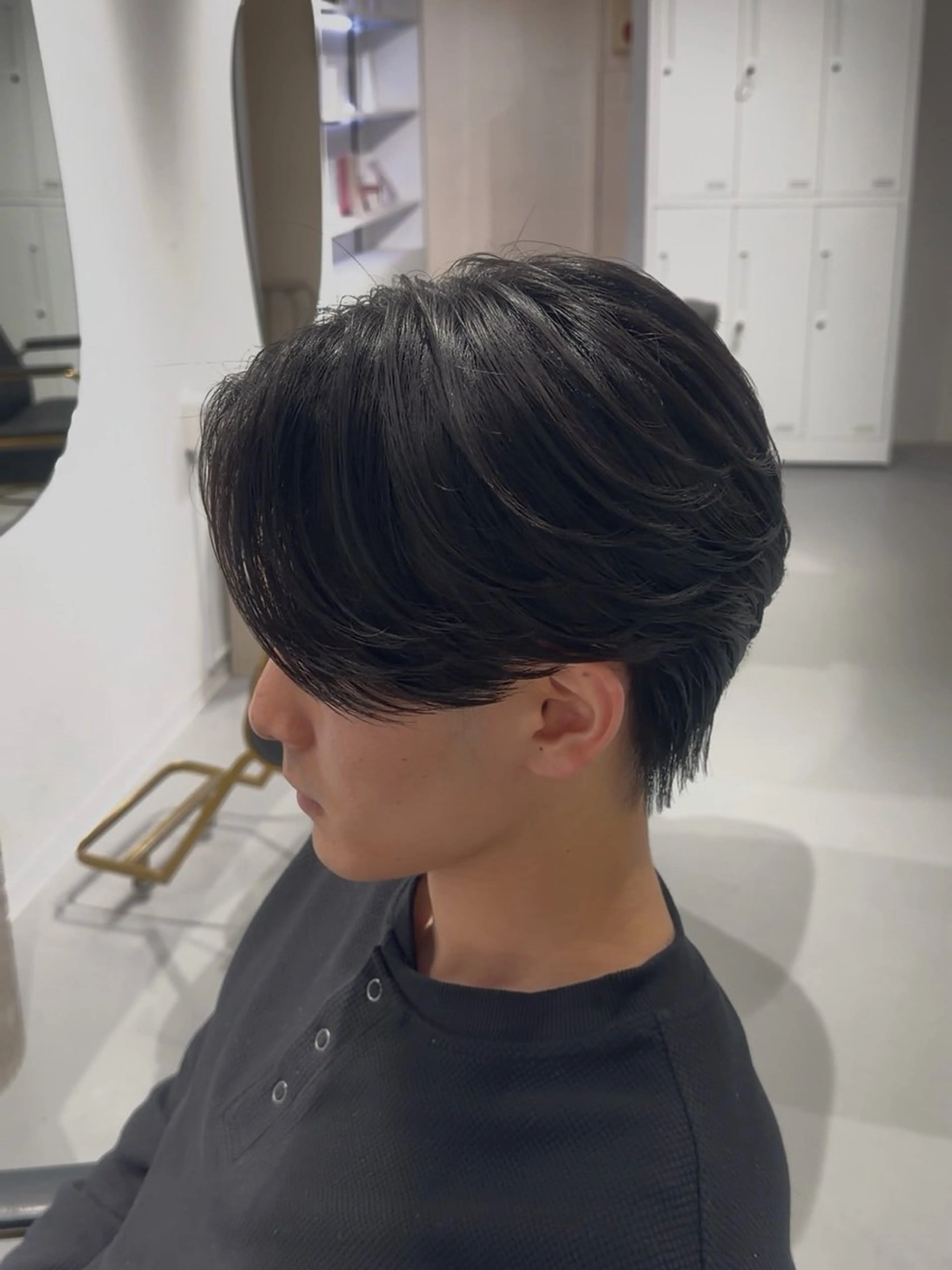 ミディアム メンズ カット 縮毛矯正 メンズ専門 星雅哉のヘアスタイル