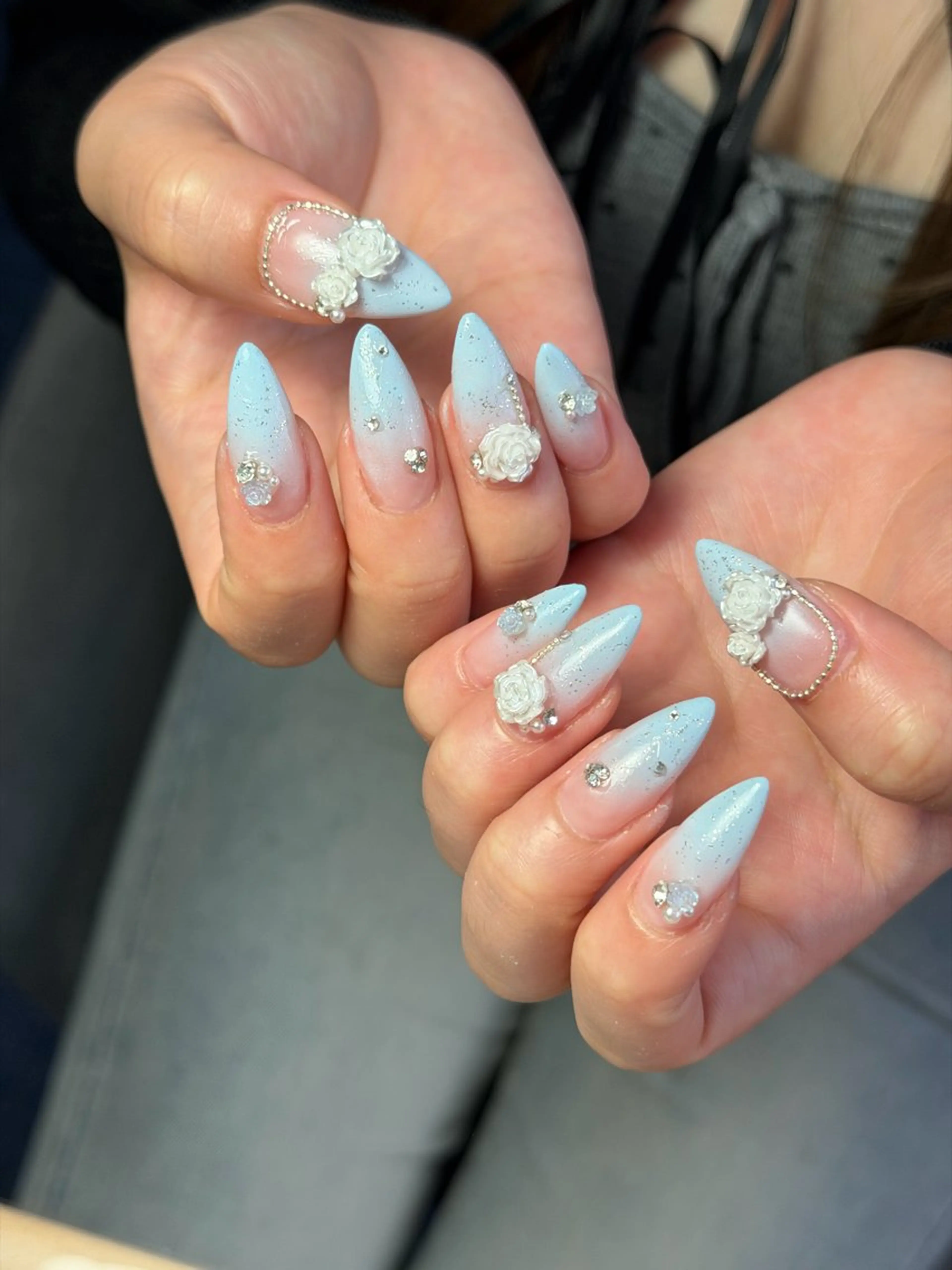 ネイル クリアネイル ジェルネイル 韓国ネイル ロングネイル 持ち込み ハンドネイル CoMo Nailのネイルデザイン