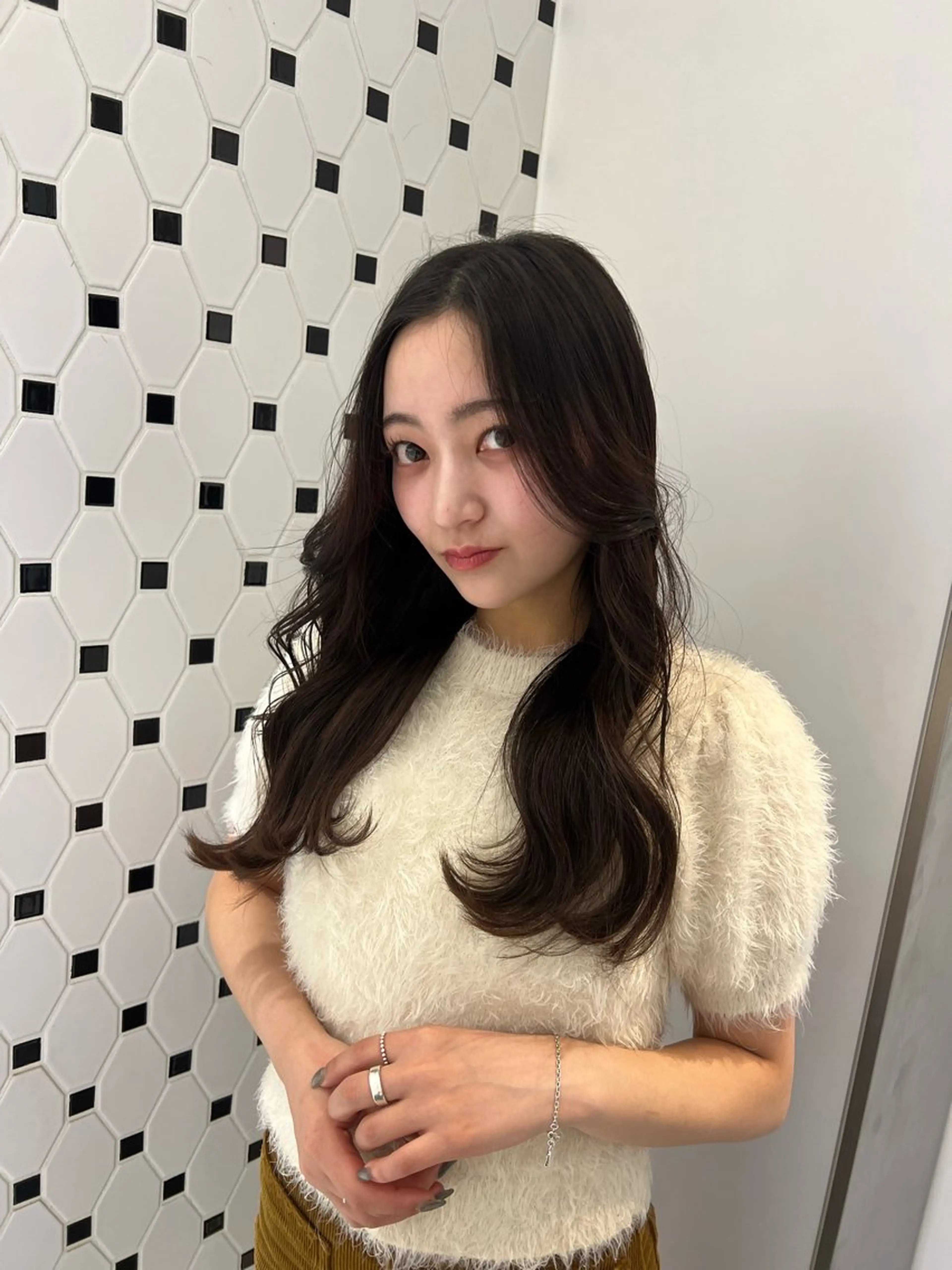 ロング カラー カット ヘアカラー 顔周り/透明感/銀座 🩵りのせのヘアスタイル