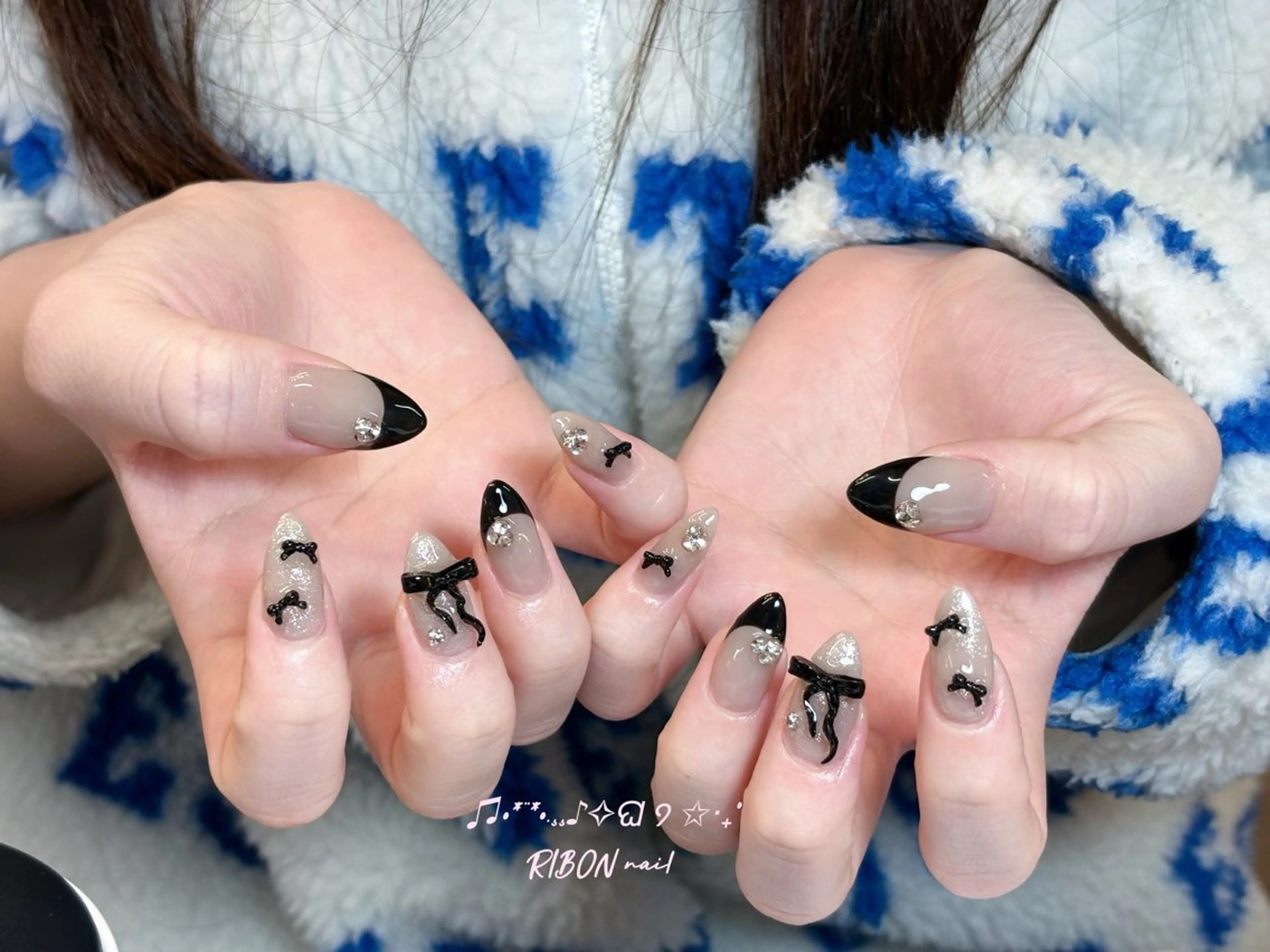ネイル チークネイル 長さ出し フレンチネイル ジェルネイル グラデーション ハンドネイル RIBON nail salonのネイルデザイン