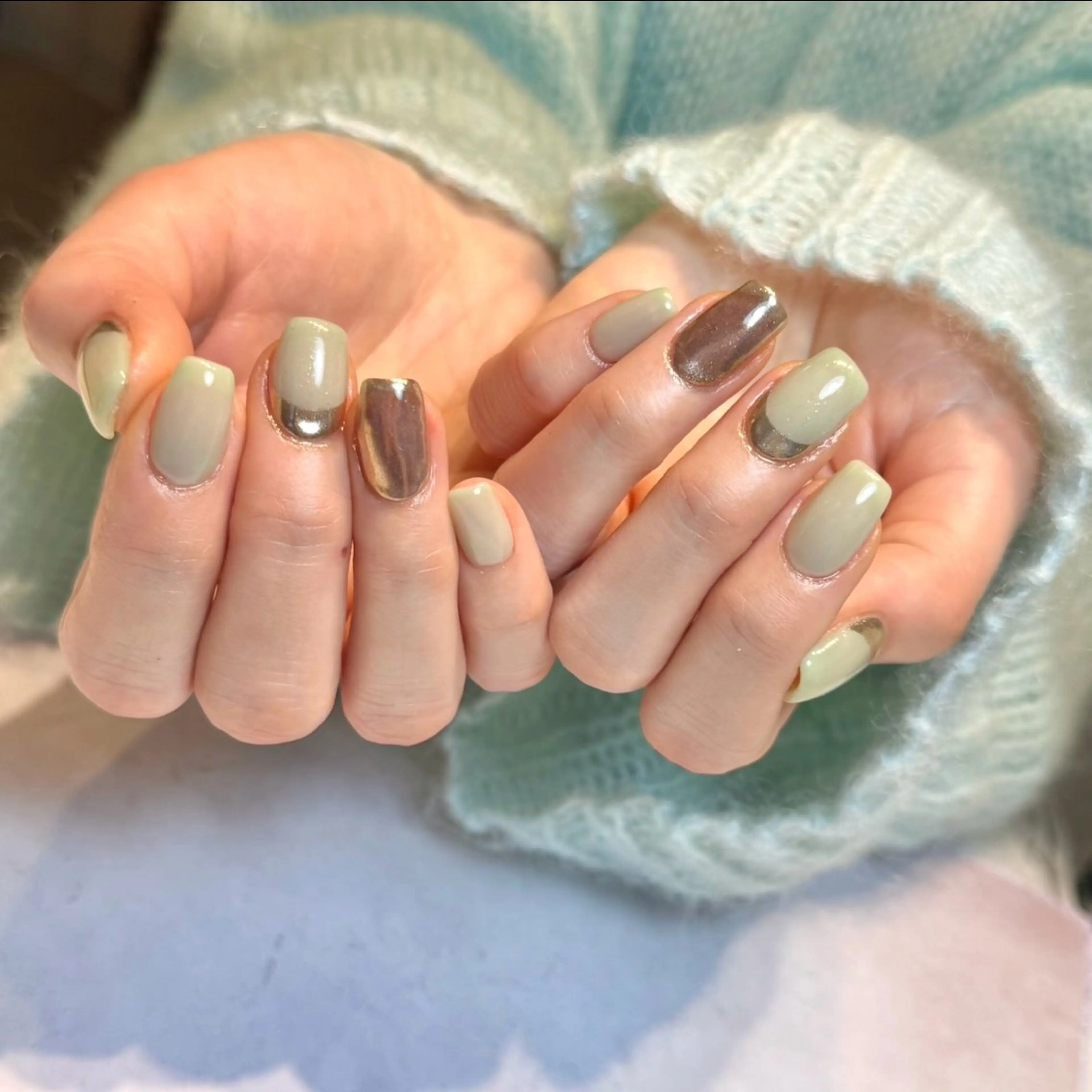 ネイル クリアネイル フラッシュネイル フラッシュマグ フレンチネイル マグネットネイル Luana nailのネイルデザイン