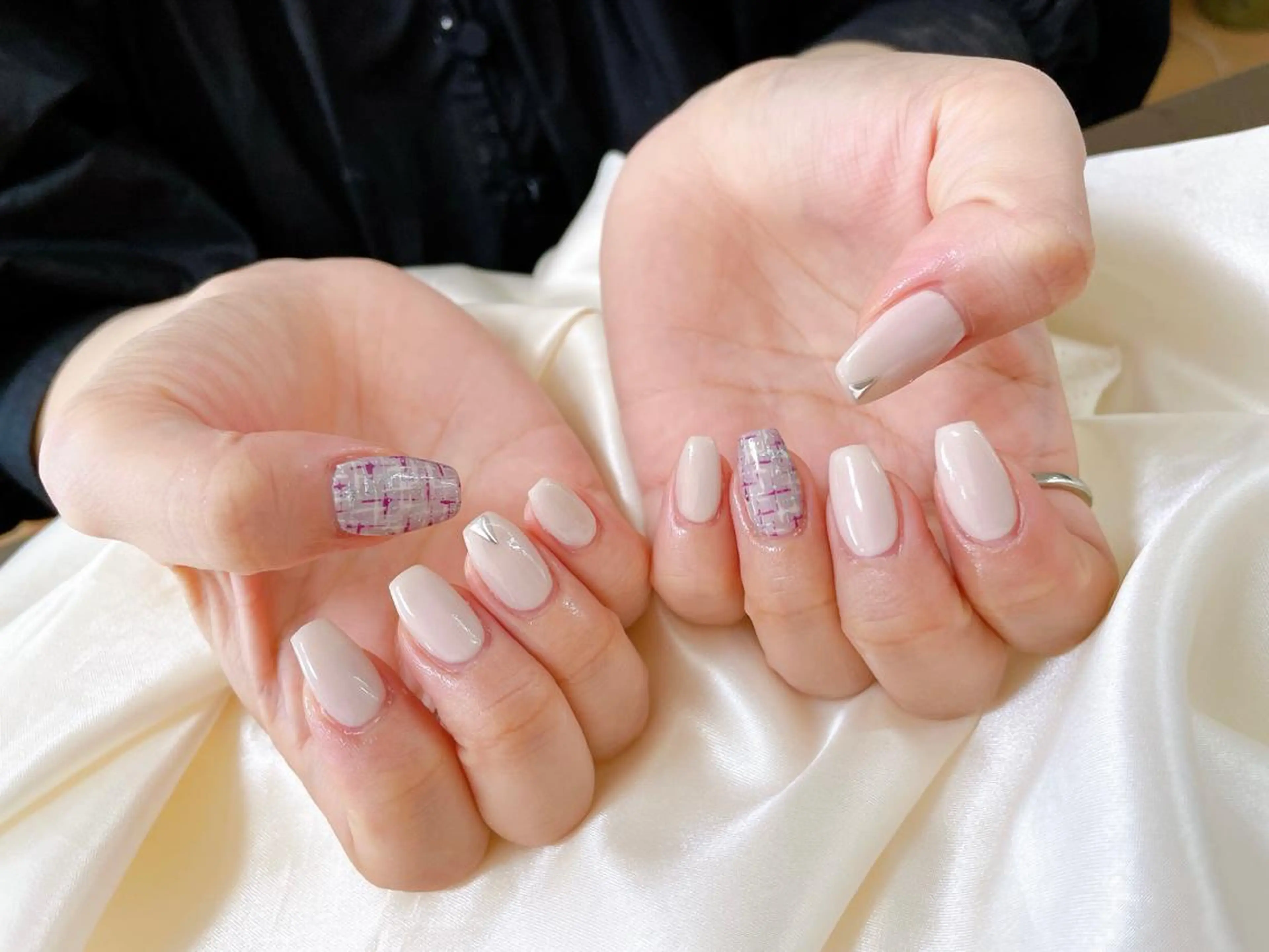 ネイル ツイードネイル kikinail 溝の口のネイルデザイン