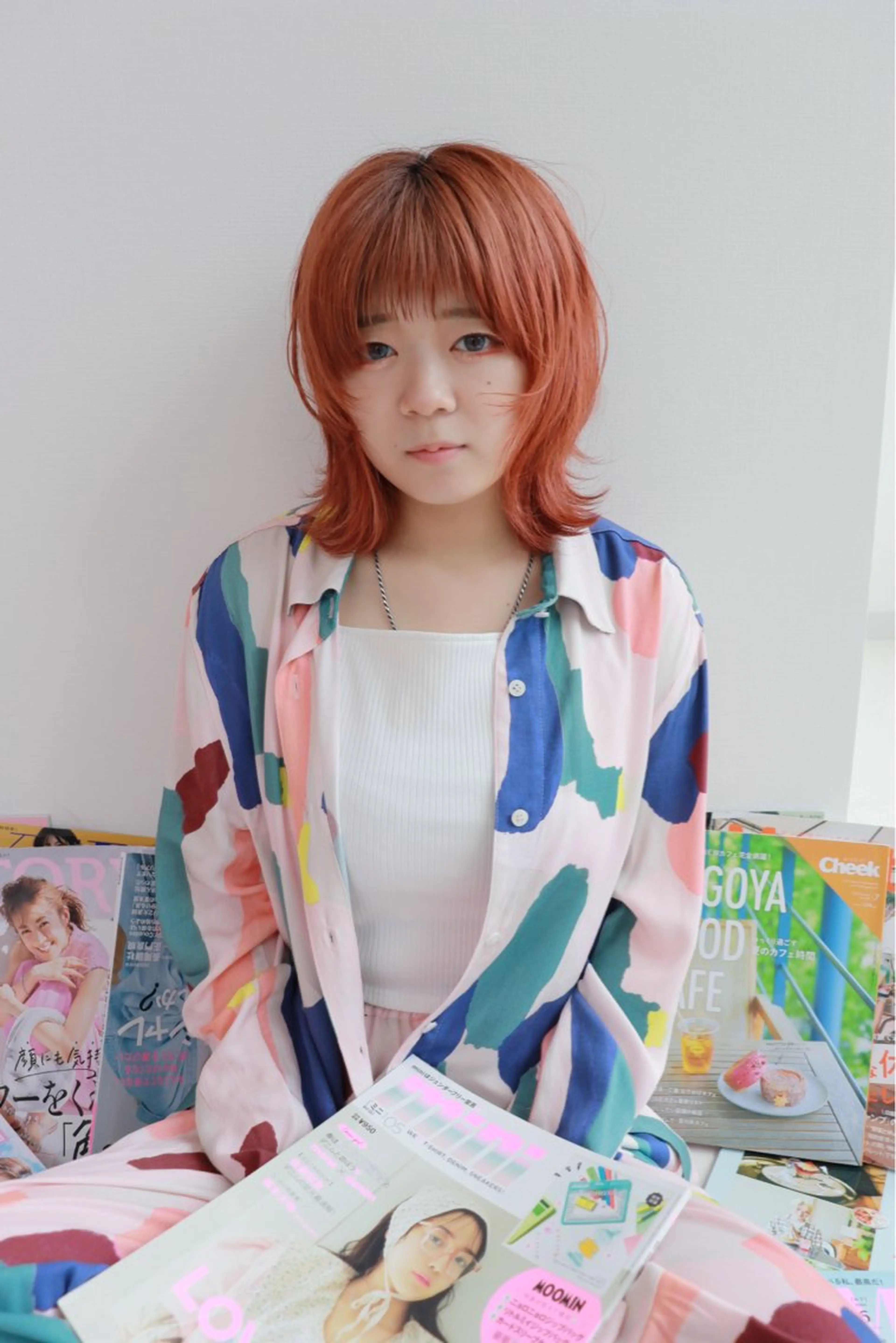 ミディアム 顔周りカット レイヤーカット ウルフカット カット ヘアカラー トリートメント 石原圭悟 /ショート/艶カラーのヘアスタイル