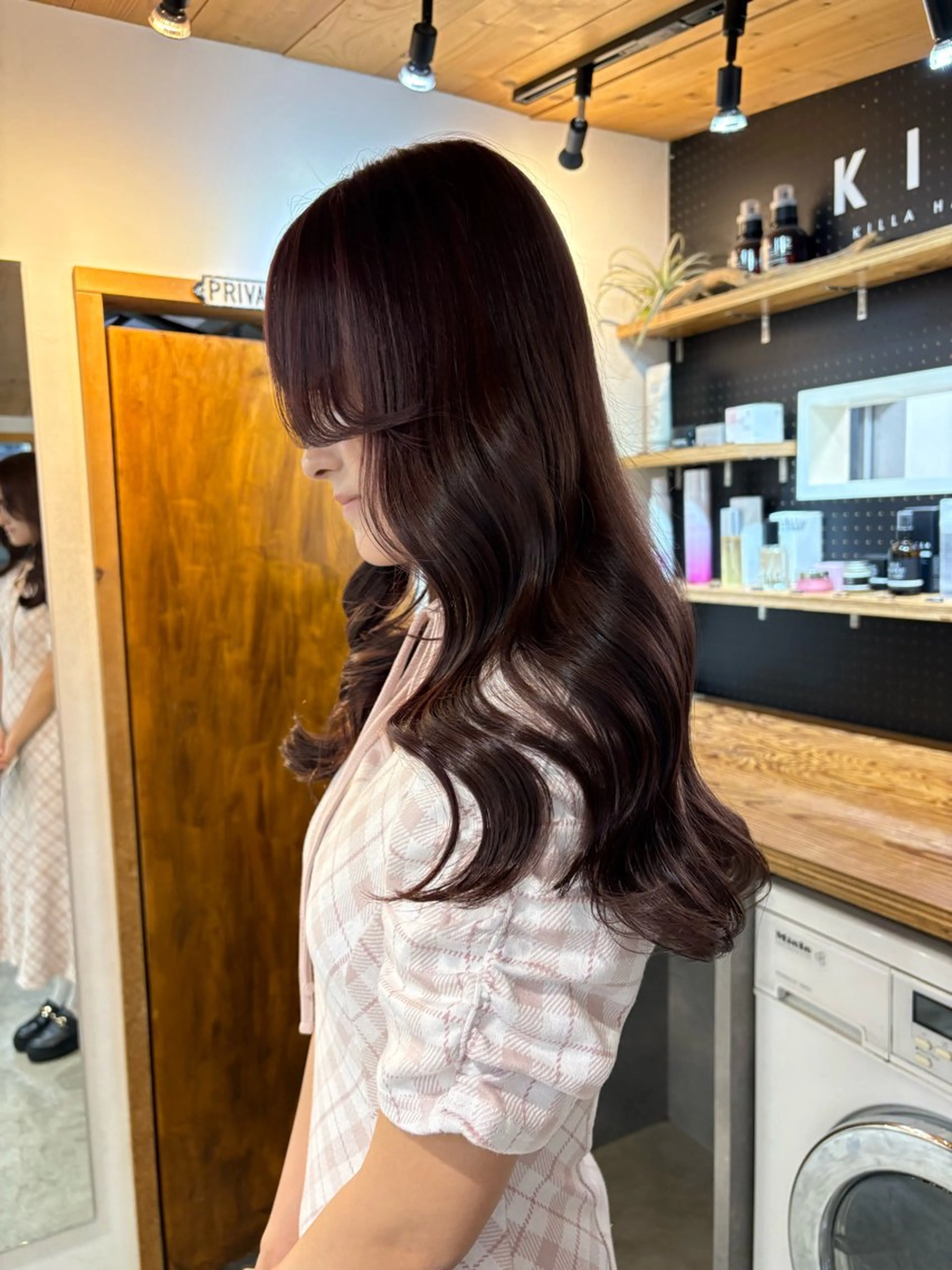 ロング カラー ラベンダーカラー ピンクカラー ピンクラベンダー ヘアカラー 🧸艶々韓国ヘア 🧁mizunaのヘアスタイル