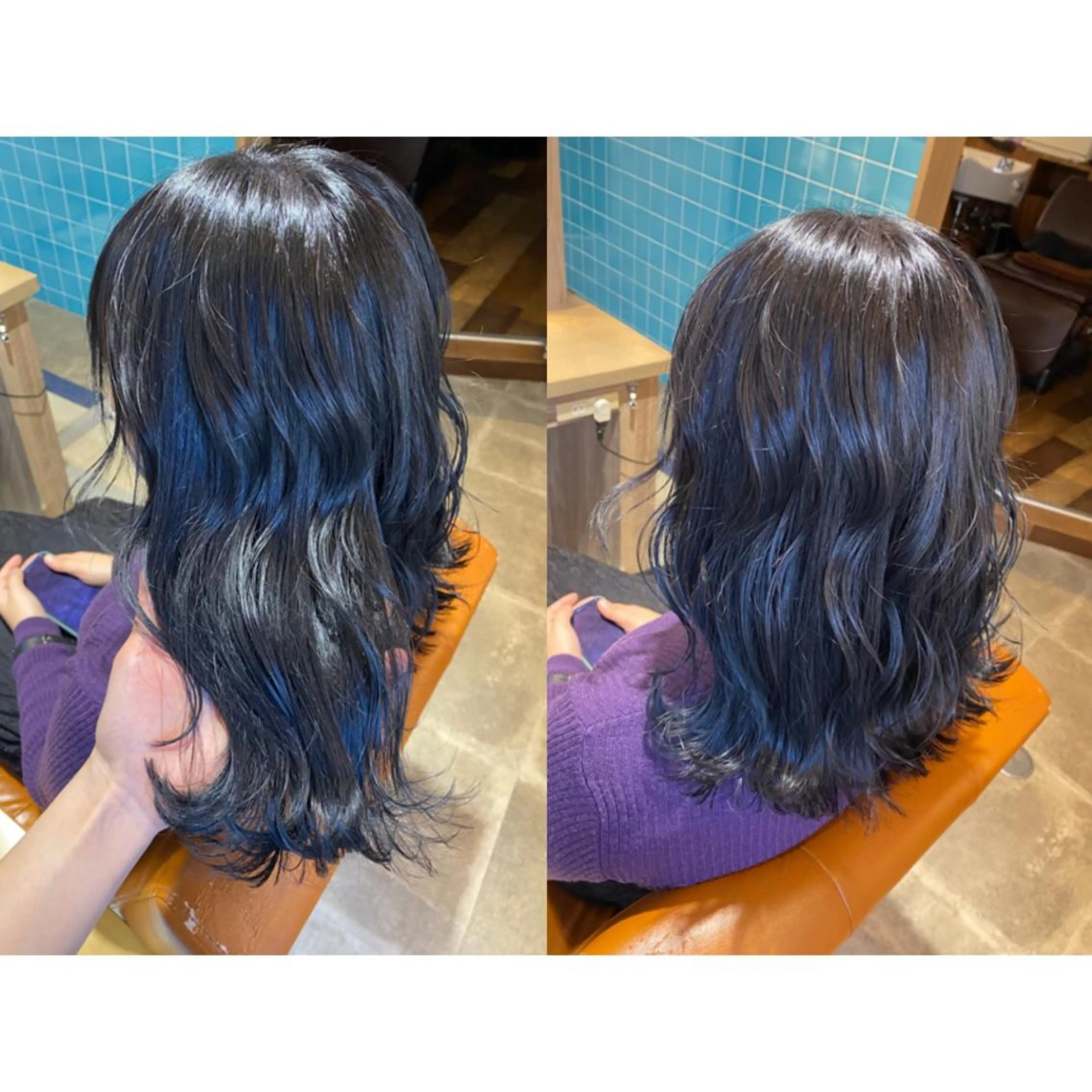 カラー ブルーカラー ヘアカラー トリートメント 🐻結んで可愛い hair EMI🐻のヘアスタイル