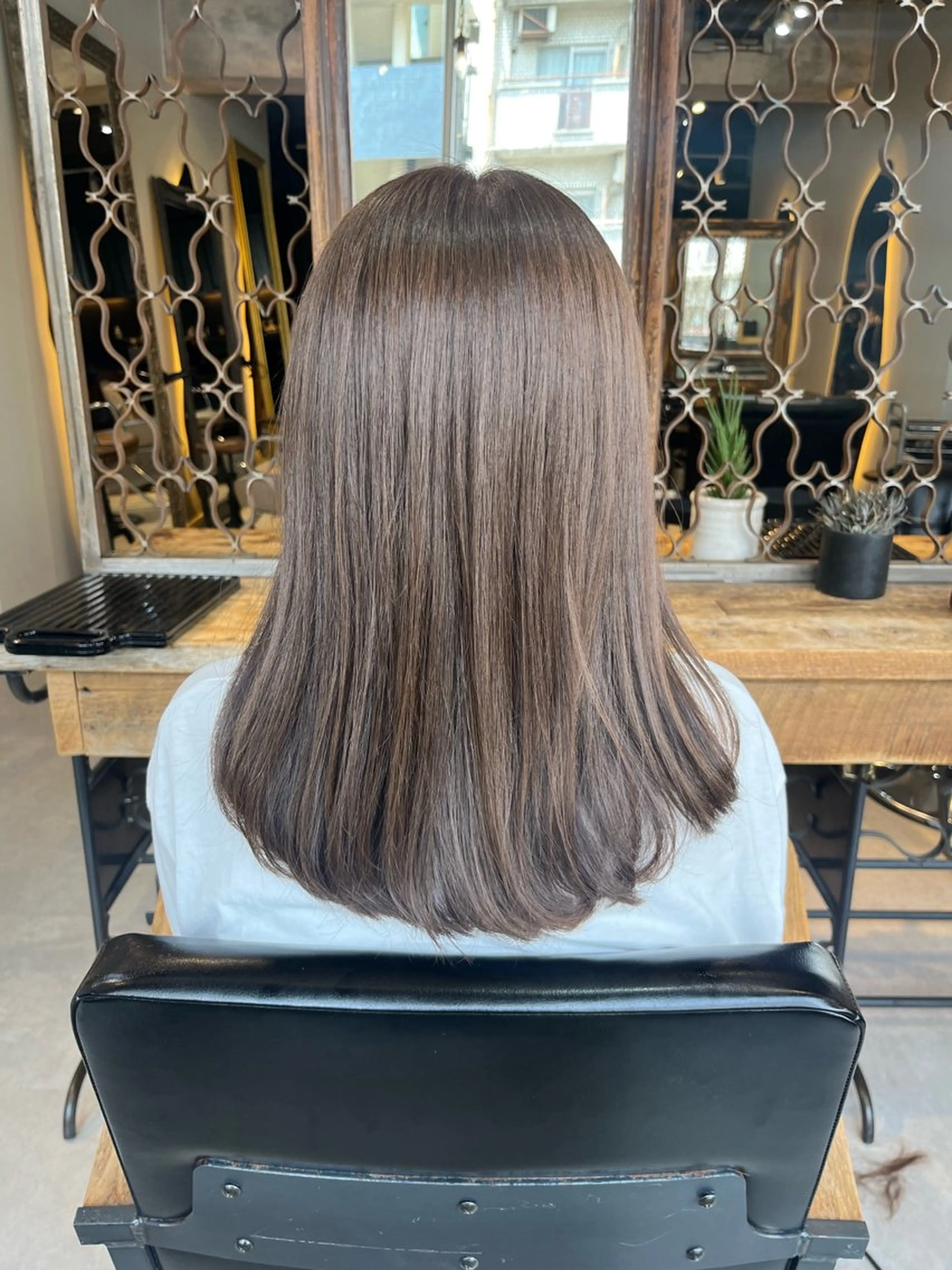 ミディアム カラー カット ヘアカラー スタジオノル パーマ🌀あやなのヘアスタイル