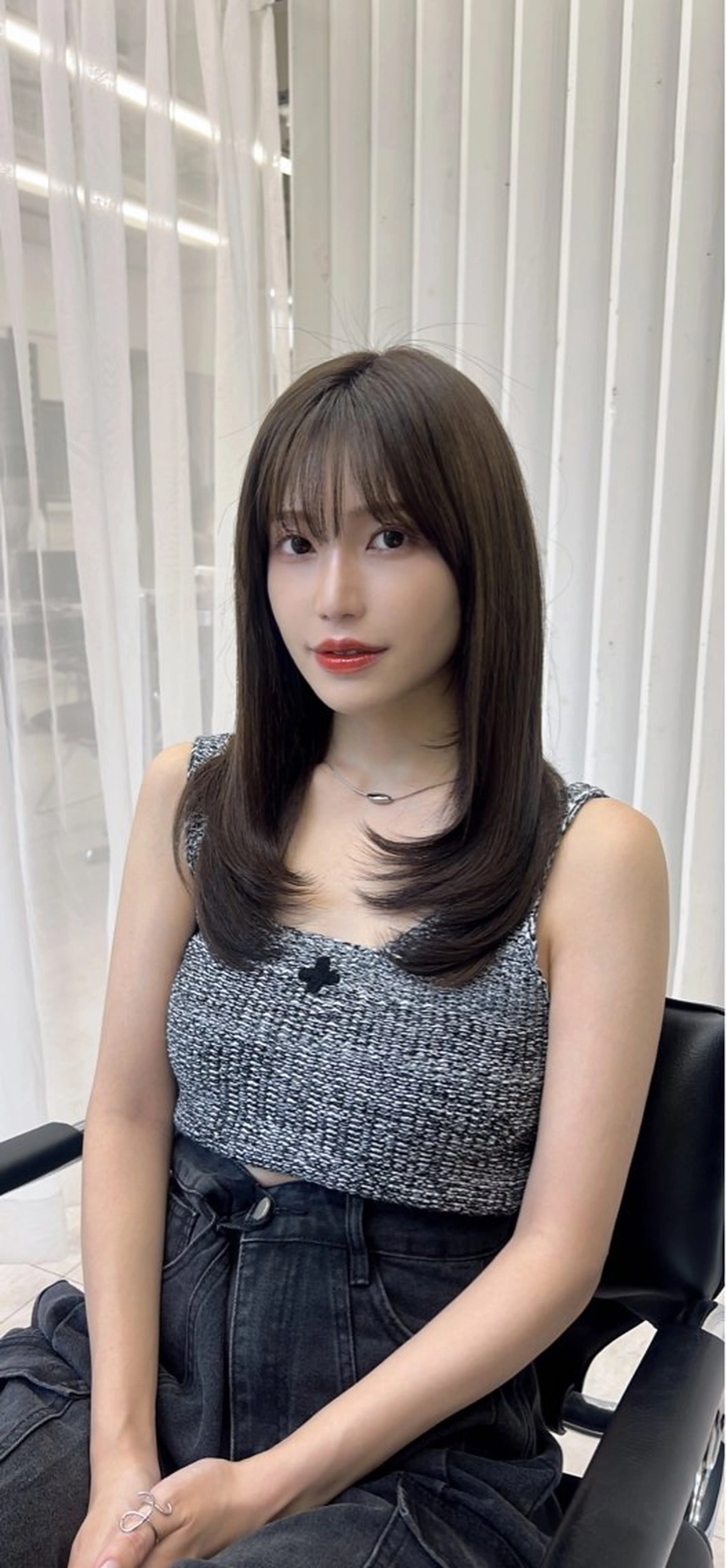 ミディアム カット ヘアカラー トリートメント ヘッドスパ ヘアセット 前髪顔まわりカット 🌈中村海聖のヘアスタイル