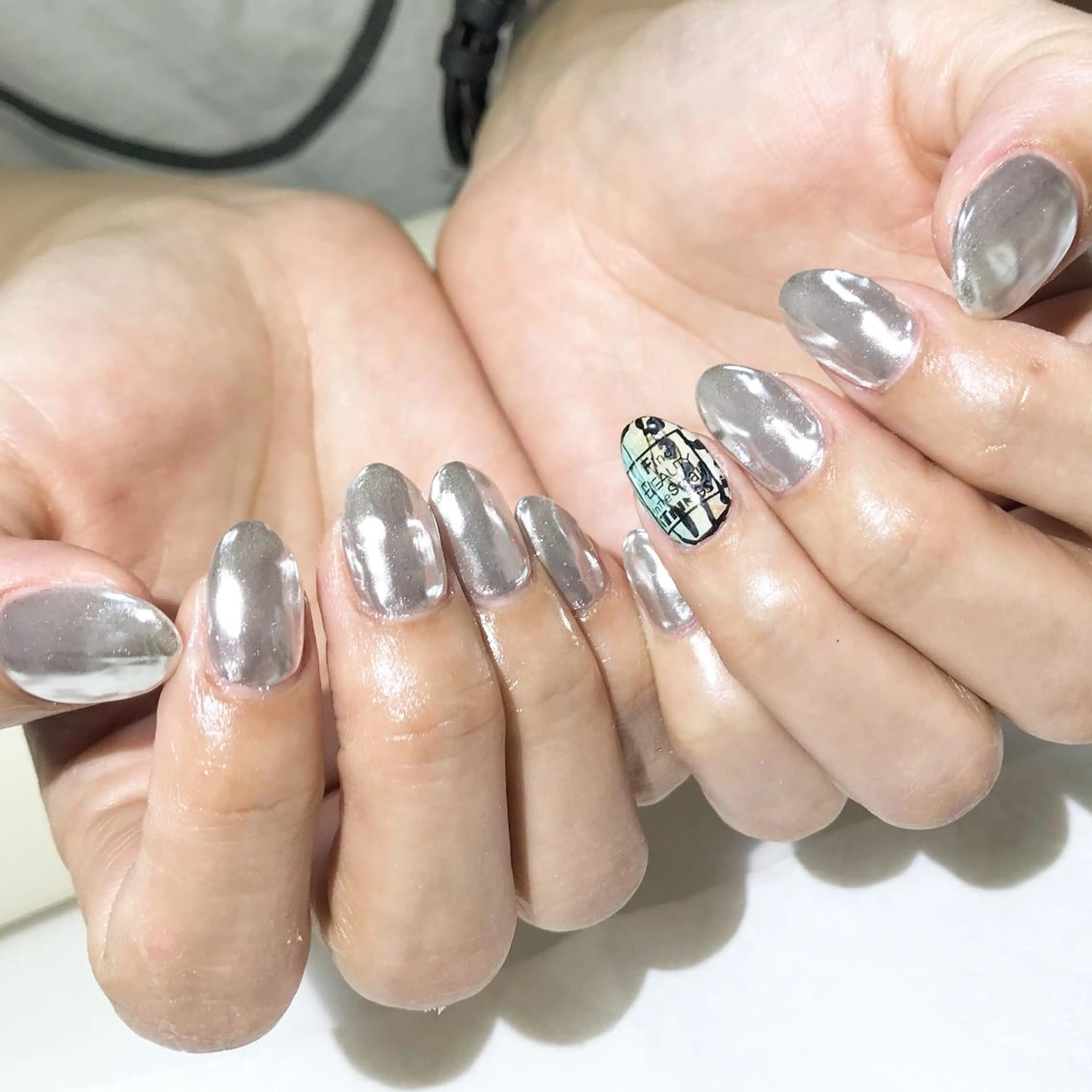 ネイル フットネイル ミラーネイル シンプルネイル 春ネイル 夏ネイル nail fufla ♡yamane♡のネイルデザイン