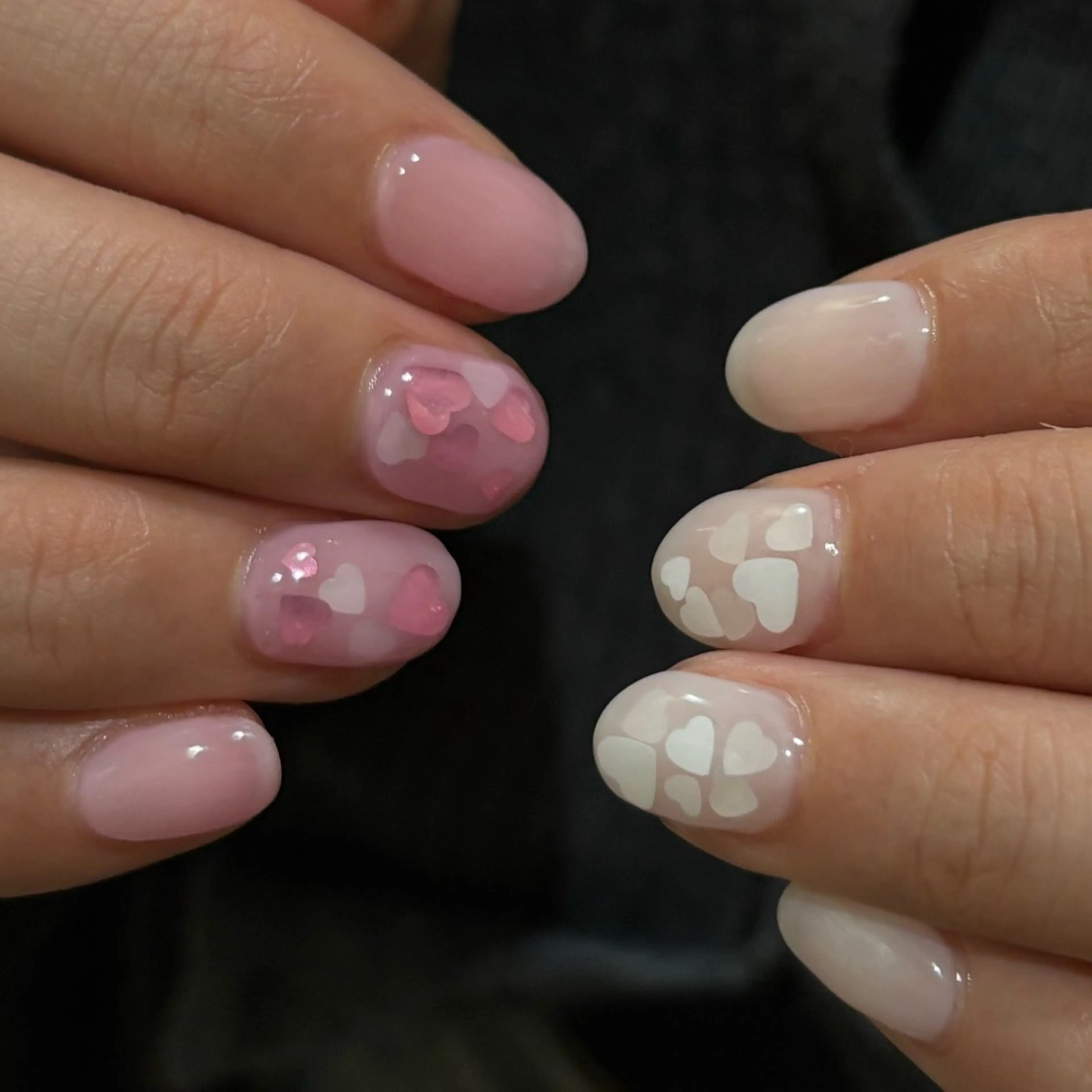 ネイル ハート ハンドネイル 佐藤 渚紗のネイルデザイン