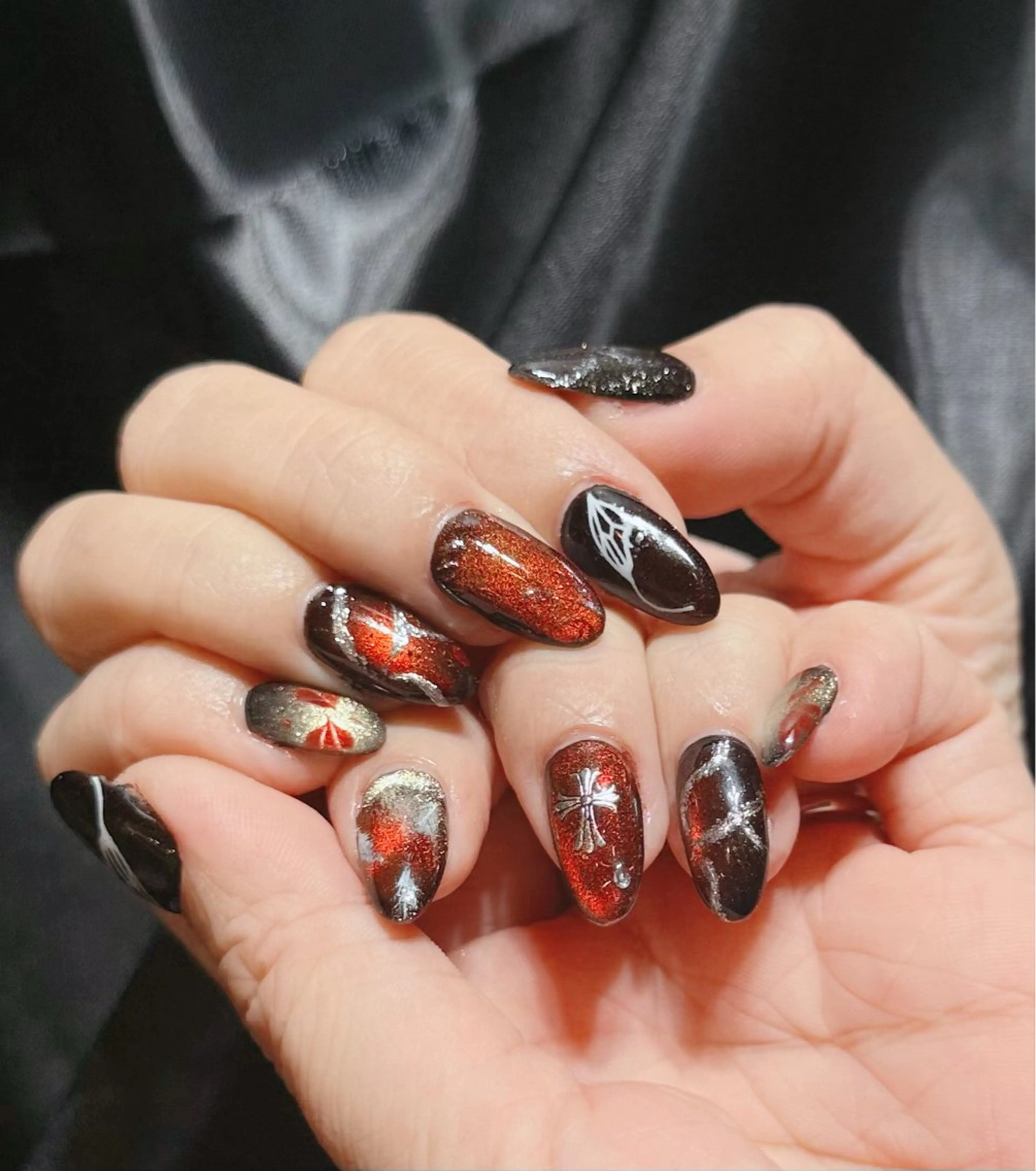 ネイル アートネイル フットネイル ジェルネイル ハート マグネットネイル Babarla　Nail　Salon所属・babarla Nailのネイルデザイン