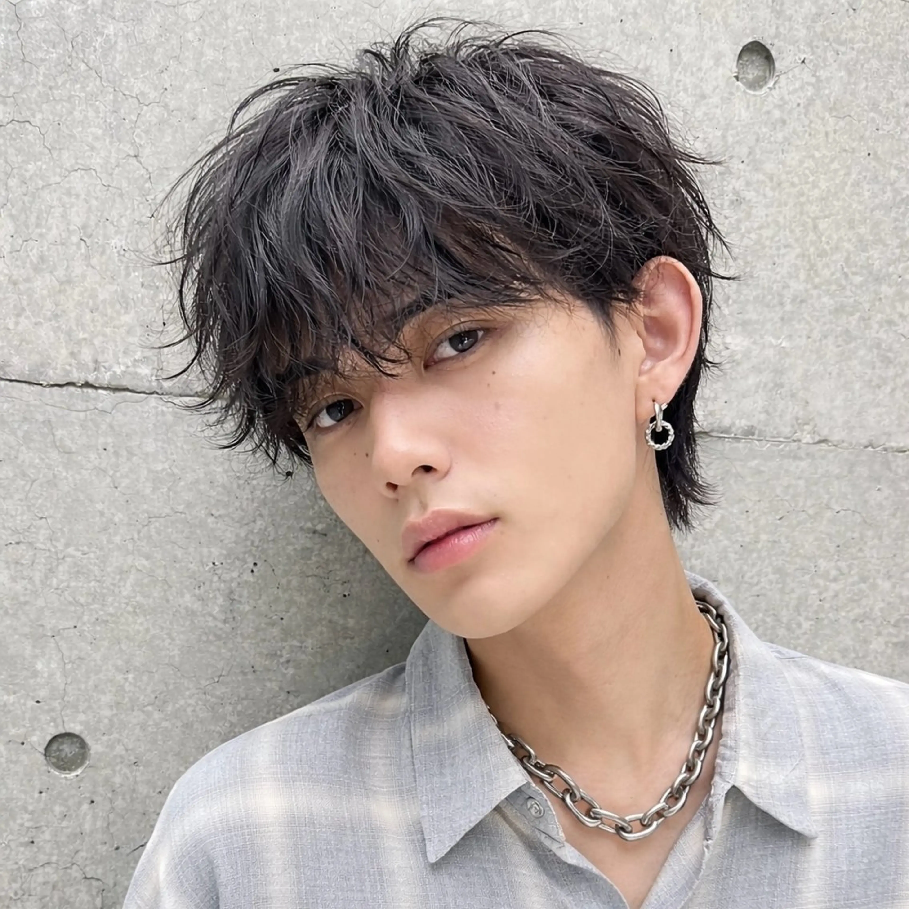 メンズ カット パーマ シャドウ/フェザー ニュアンスヘアメンズのヘアスタイル