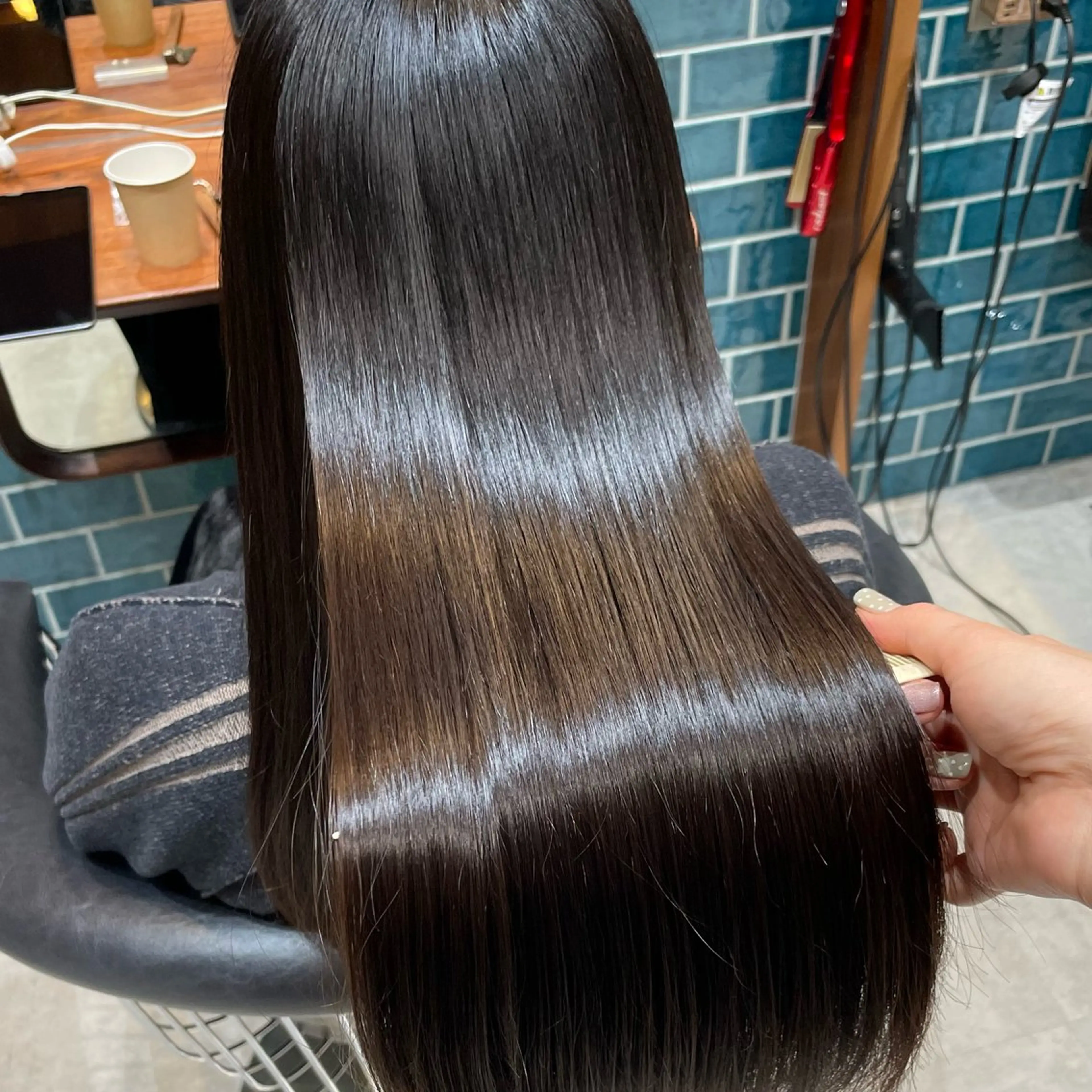 ロング 髪質改善 似合わせカット 縮毛矯正 トリートメント カット 縮毛矯正 トリートメント ボブ/縮毛矯正/レイ ヤー♡Natsukiのヘアスタイル