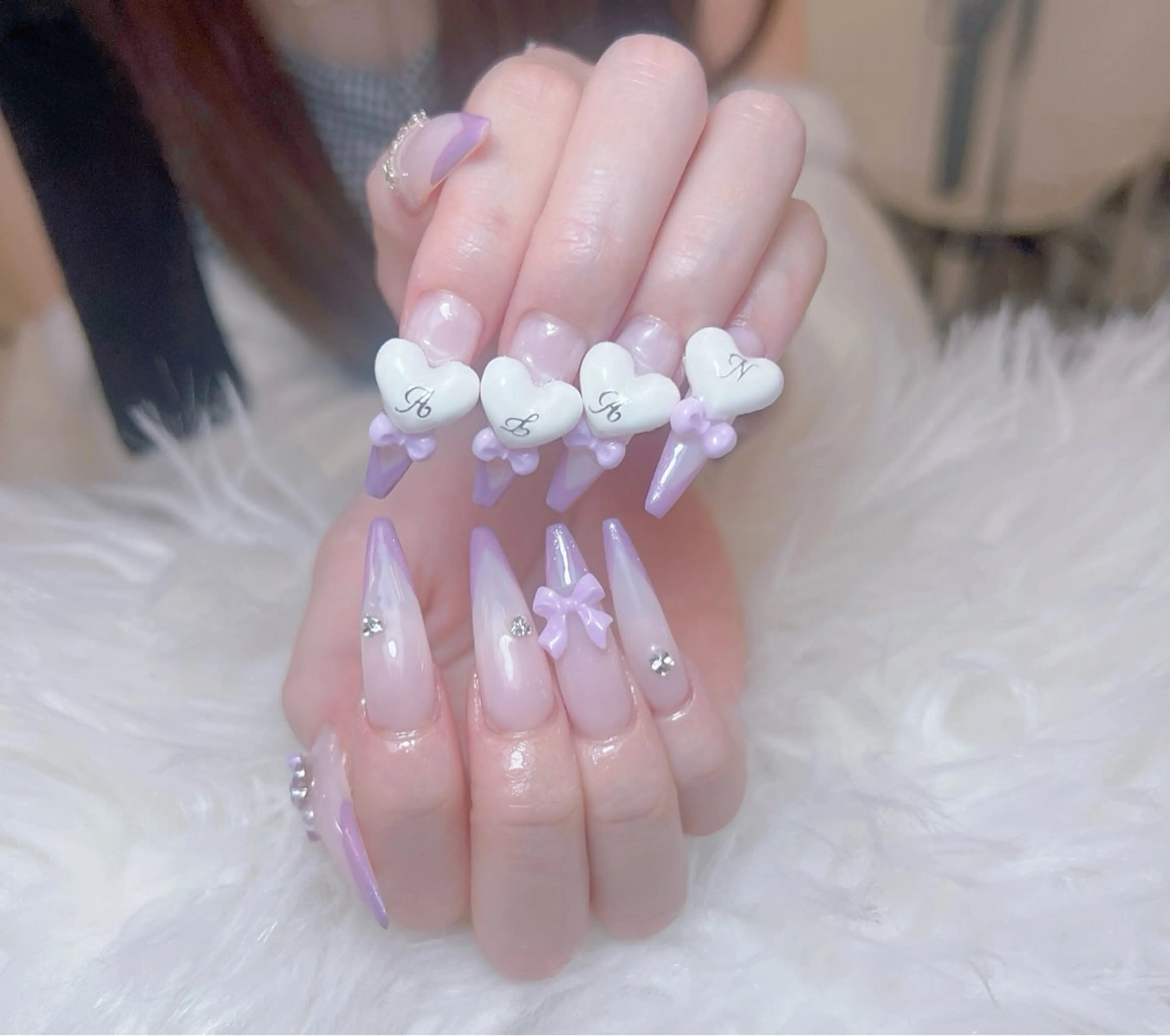 ネイル アートネイル オーロラネイル チークネイル 長さ出し フットネイル Miya _nailのネイルデザイン