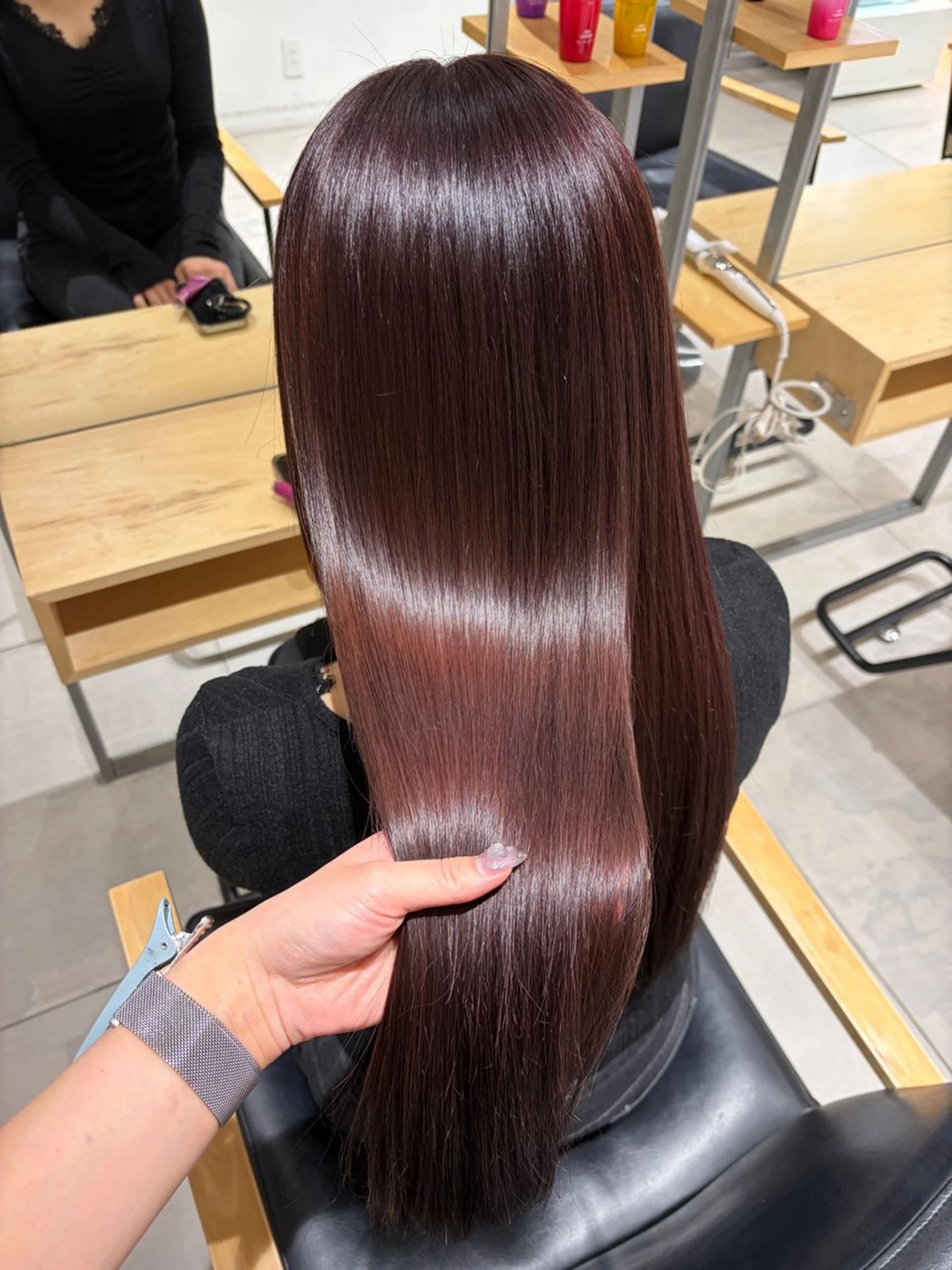 ロング カラー ブリーチ 縮毛矯正 ヘアカラー トリートメント ヘッドスパ ヘアセット 透明感/グレージュ/ ベージュ/るな🪽のヘアスタイル