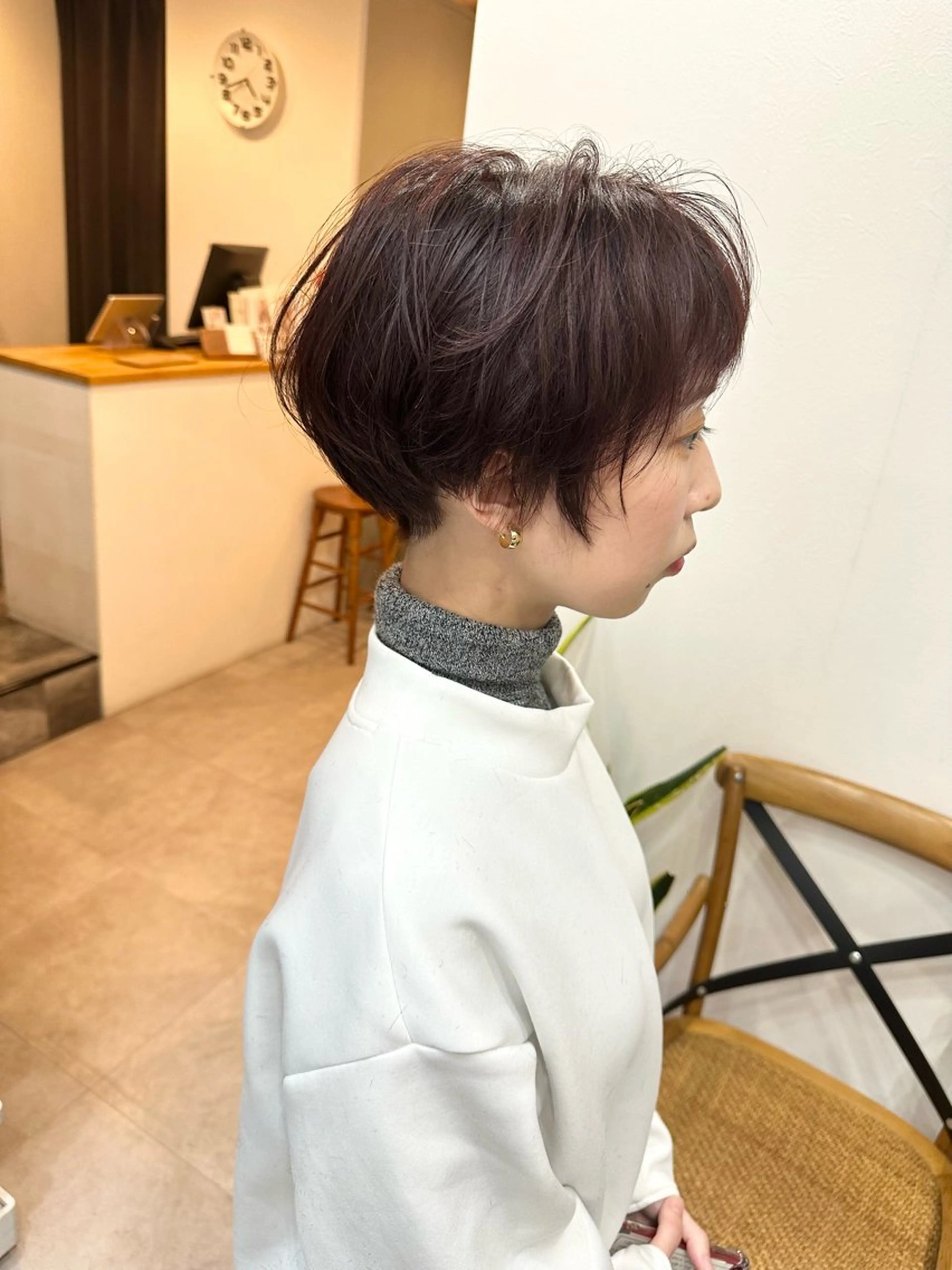 ショート ショートヘア カット ヘアカラー トリートメント ✨透明感カラー/縮毛 恵比寿HAYATO✨のヘアスタイル