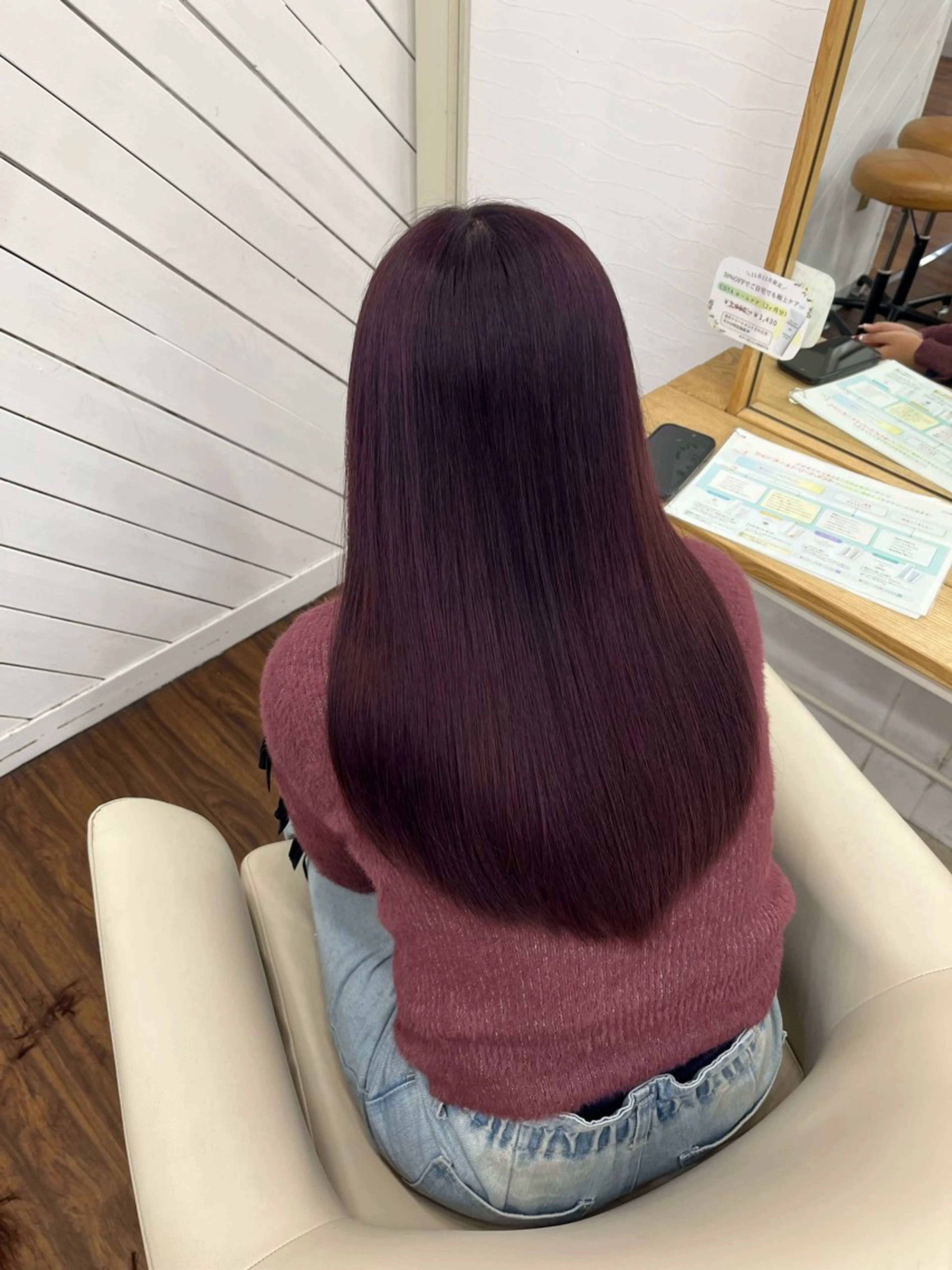 ロング カラー ダブルカラー ピンクカラー レッドカラー カット ヘアカラー トリートメント YUIMARL 倉敷店🌸SAEのヘアスタイル