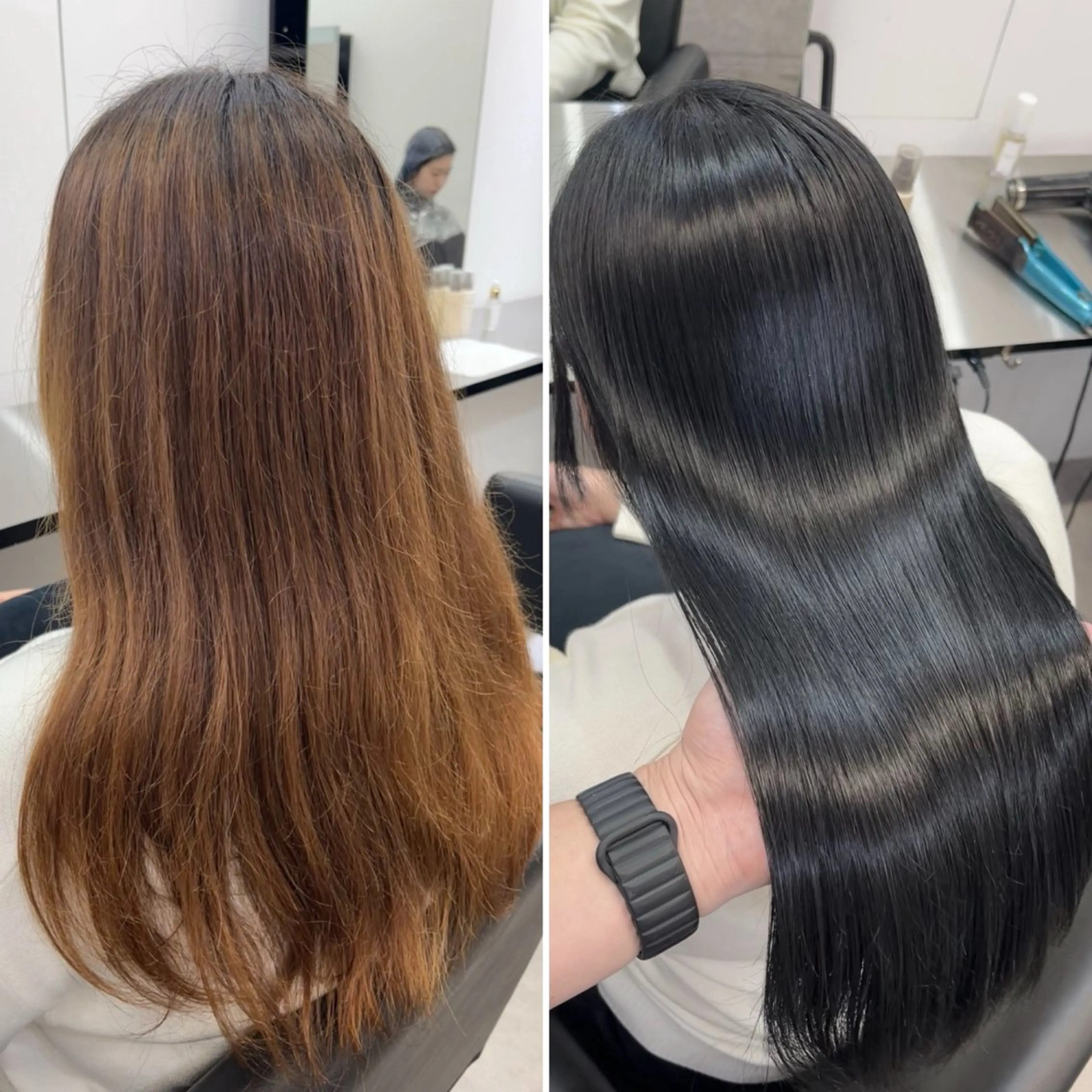 ロング カット ヘアカラー 縮毛矯正 トリートメント 髪質改善/縮毛矯正 梅田茶屋町/西尾祐作のヘアスタイル