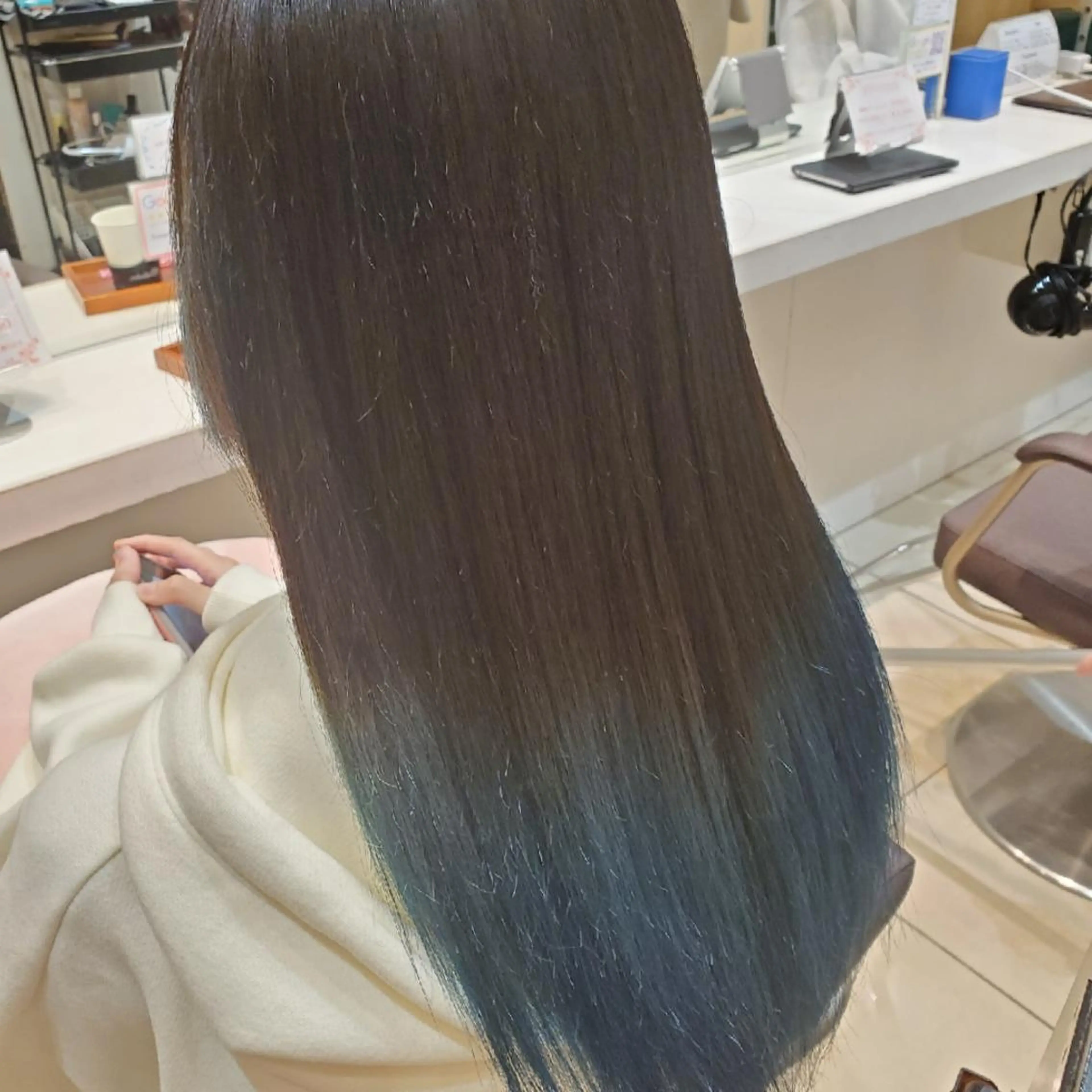 ロング 縮毛矯正 韓国レイヤー／髪質 改善カラー/れんのヘアスタイル