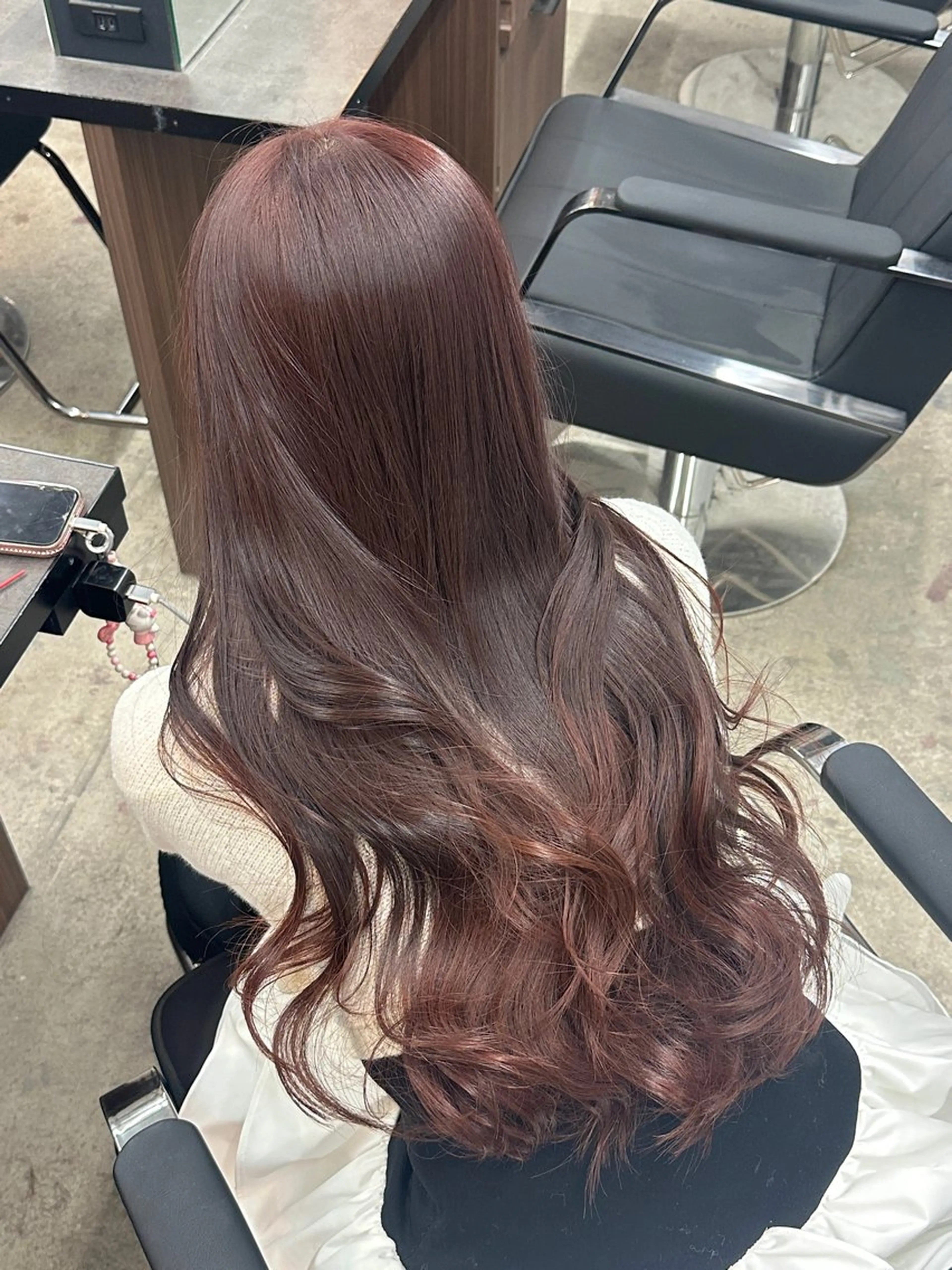 ロング カラー ブリーチ ブラウンカラー ダブルカラー ブリーチなしカラー ピンクカラー カット ヘアカラー トリートメント 美髪/ブリーチなし ダブルカラー/ユウゴのヘアスタイル