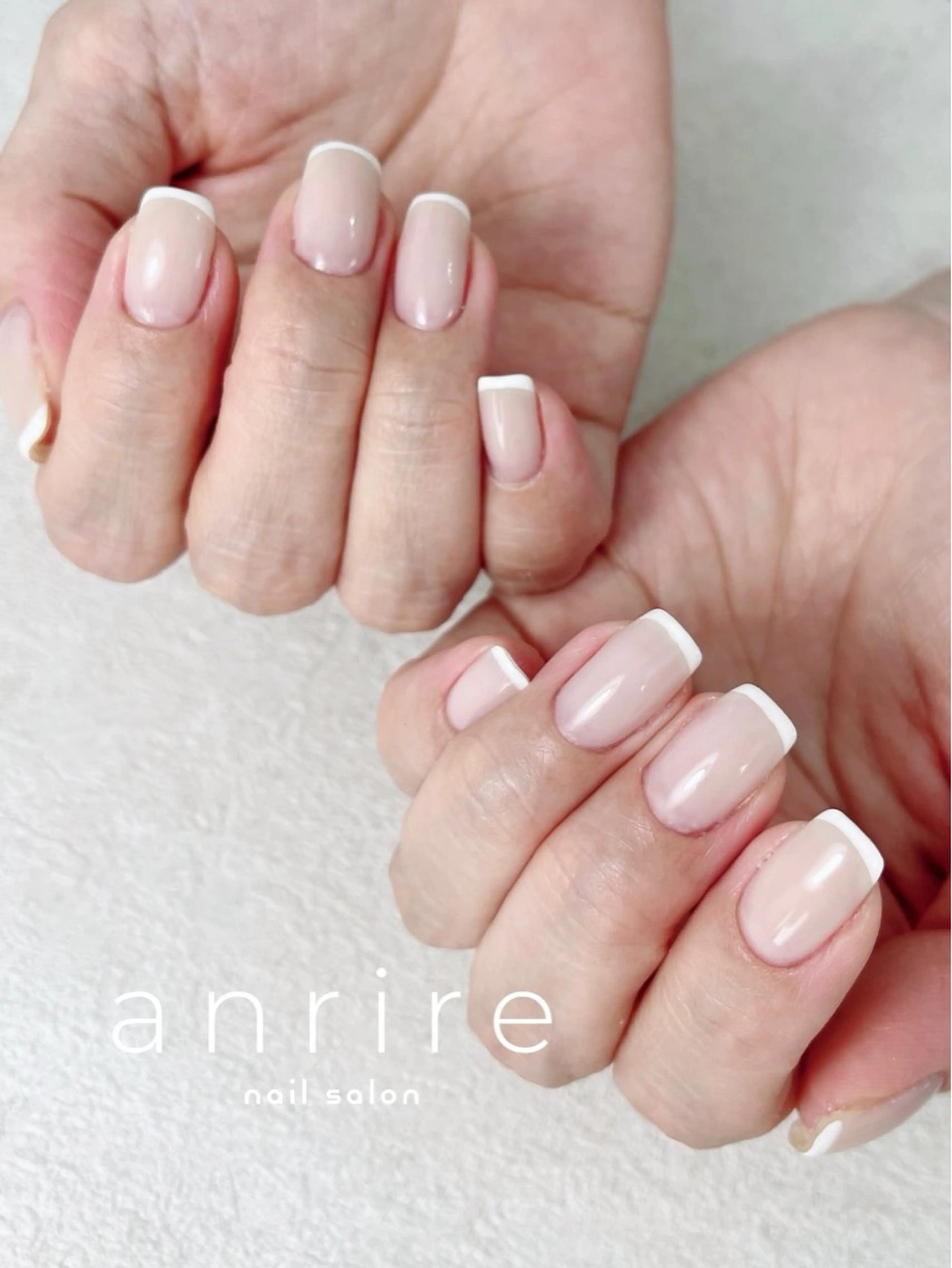 ネイル フレンチネイル ジェルネイル オフィスネイル パラジェル シンプルネイル ハンドネイル nailsalon anrireのネイルデザイン