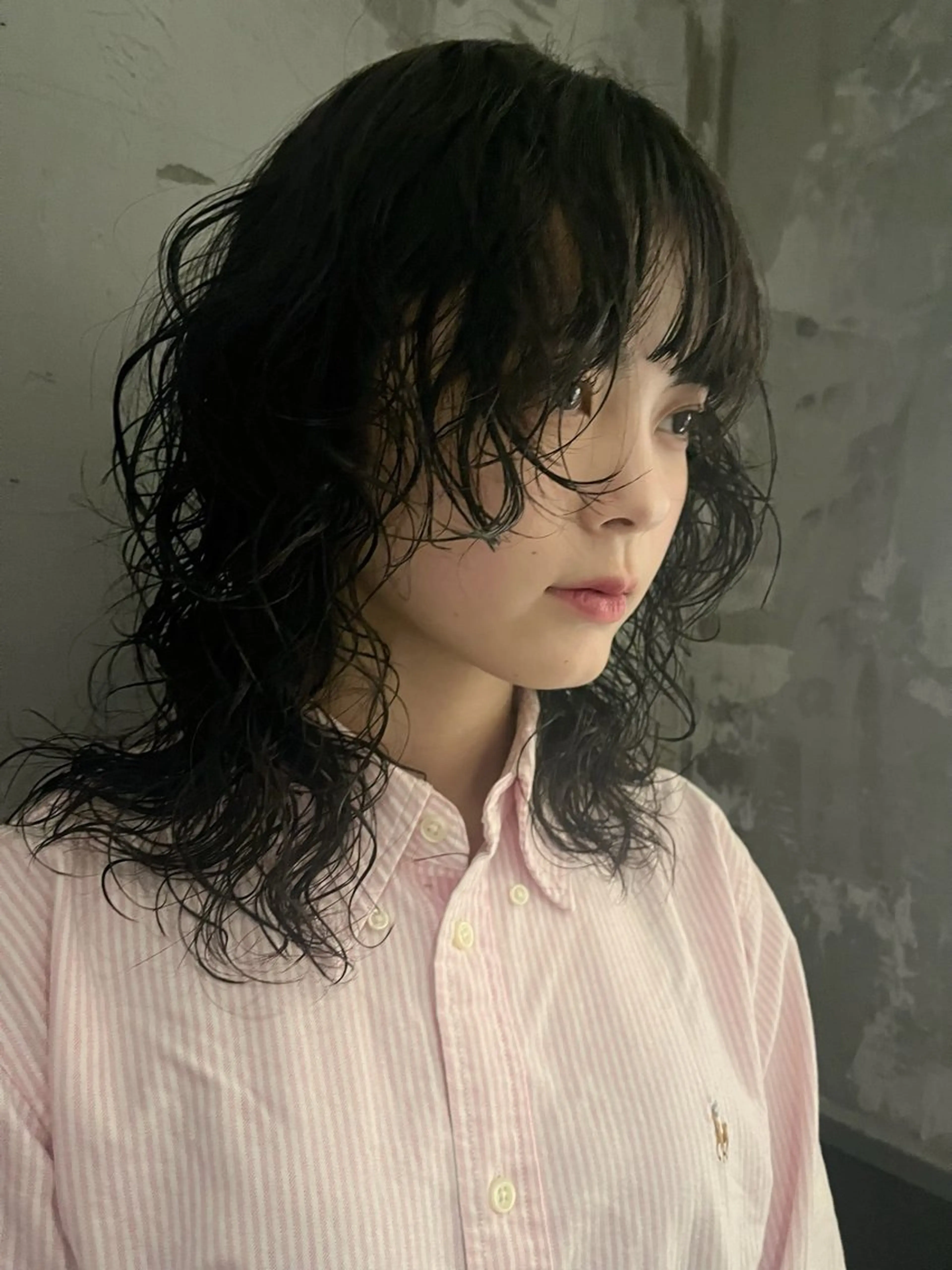 セミロング カット パーマ トリートメント 田中 里奈のヘアスタイル