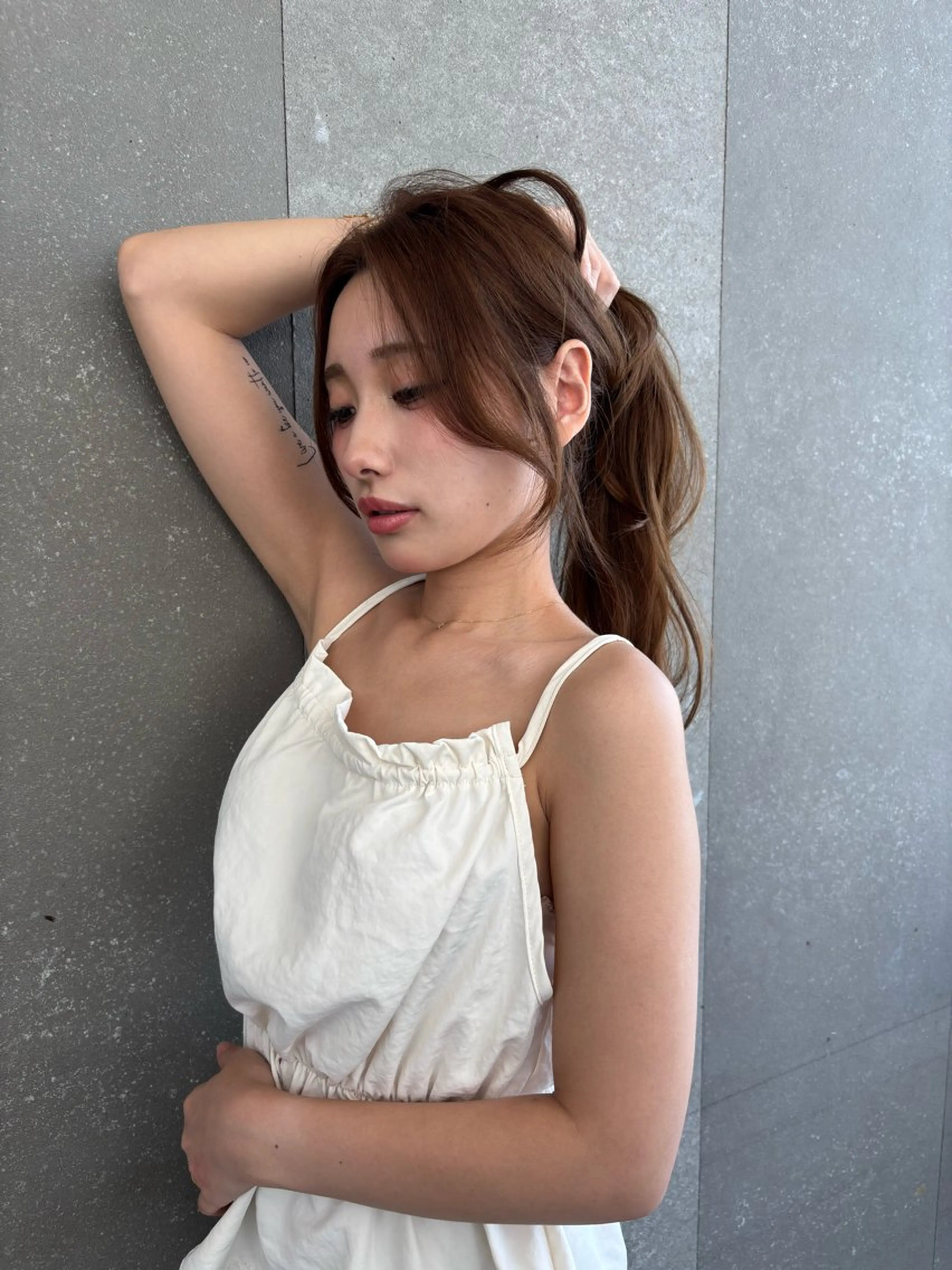 ミディアム カラー ベージュカラー レイヤーカット 縮毛矯正 【博多髪質改善】 吉村　清志のヘアスタイル