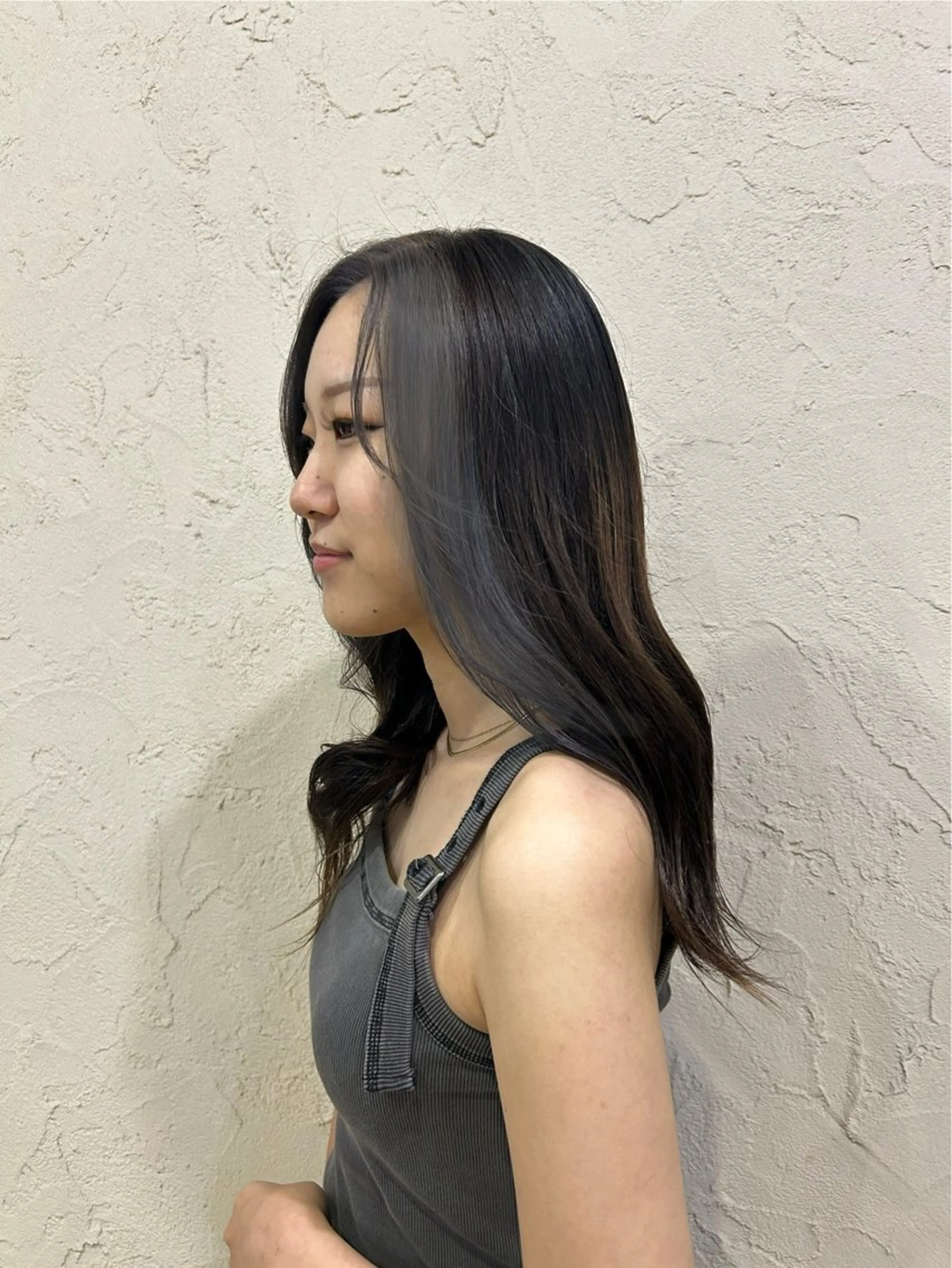 ロング カラー ミストバング  フェイスフレーミング ヘアカラー 植吉 琉月のヘアスタイル