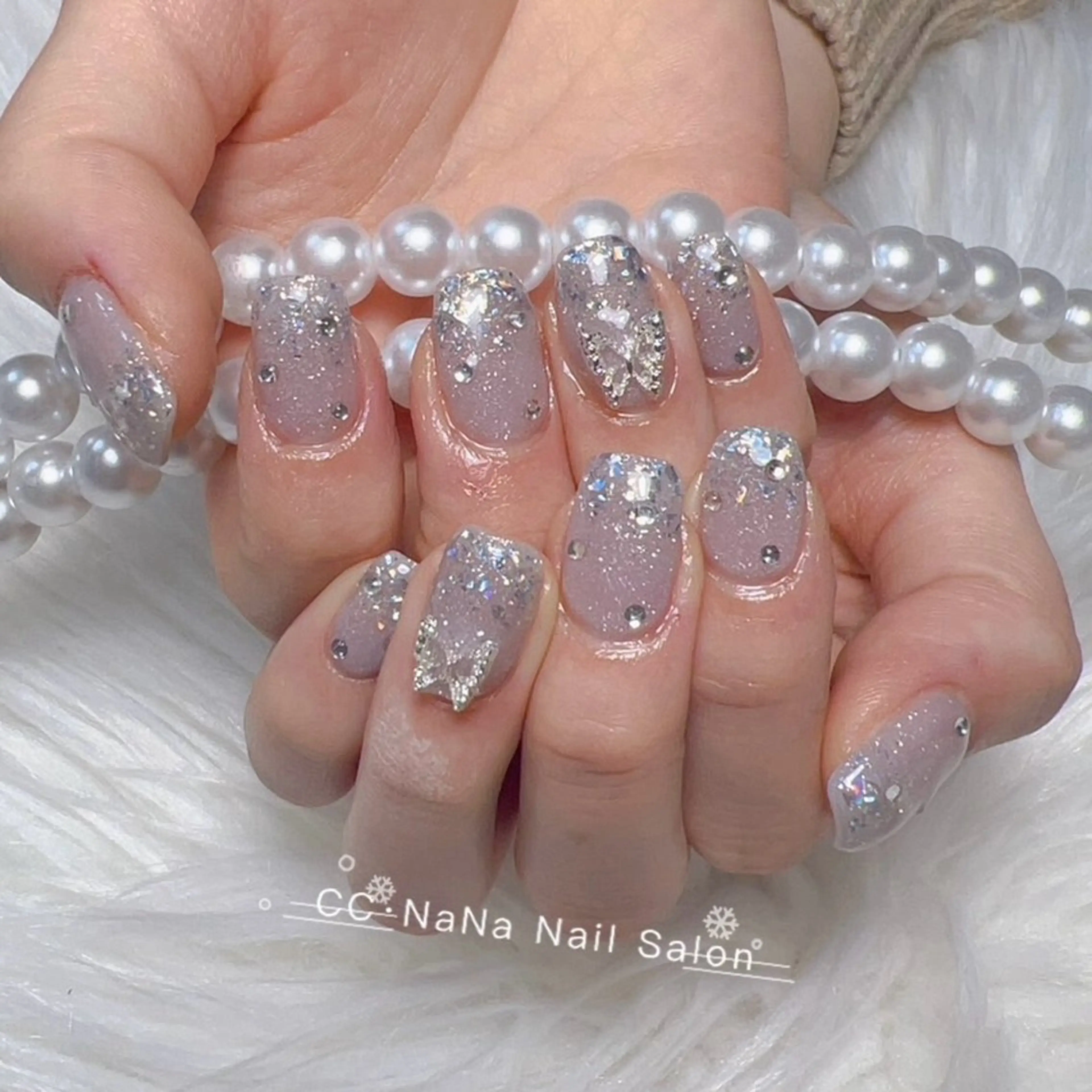 ネイル チークネイル フラッシュネイル ハート キラキラネイル 韓国ネイル ハンドネイル 💎CC・NaNa 韓国風ネイル🌙Cのネイルデザイン