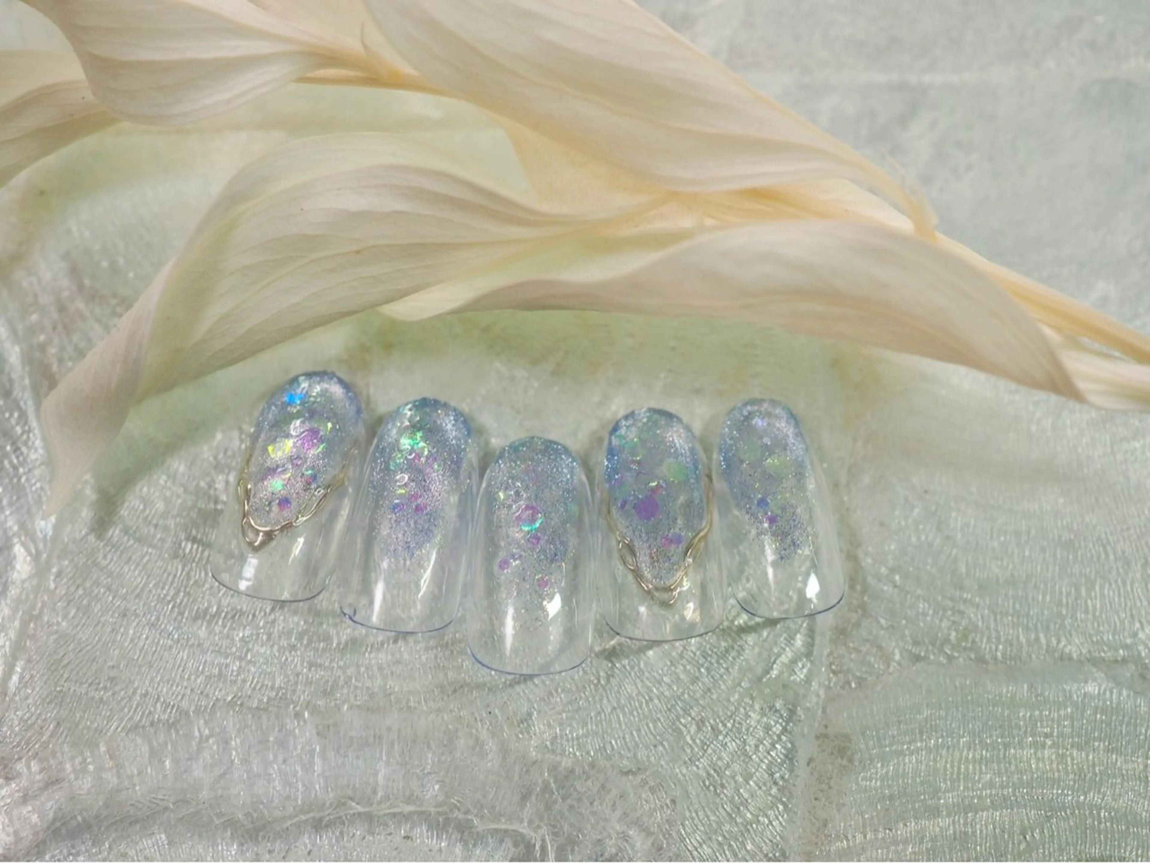 ネイル オーロラネイル 桜ネイル フラワーネイル フットネイル フレンチネイル ハンドネイル kiki nail たまプラーザのネイルデザイン