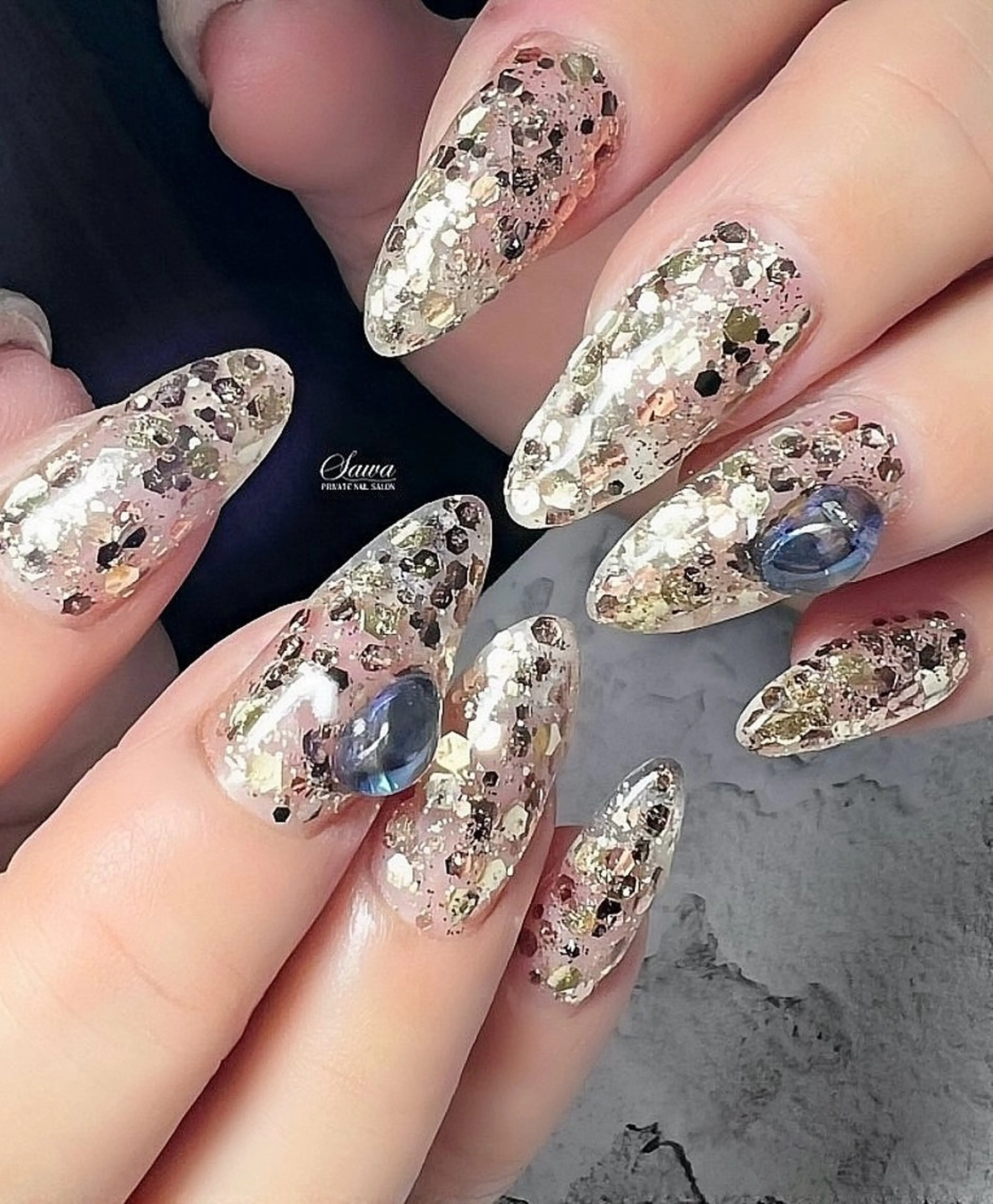 ネイル ラメ(グリッター) ワンカラーネイル KUON 野澤 実加のネイルデザイン