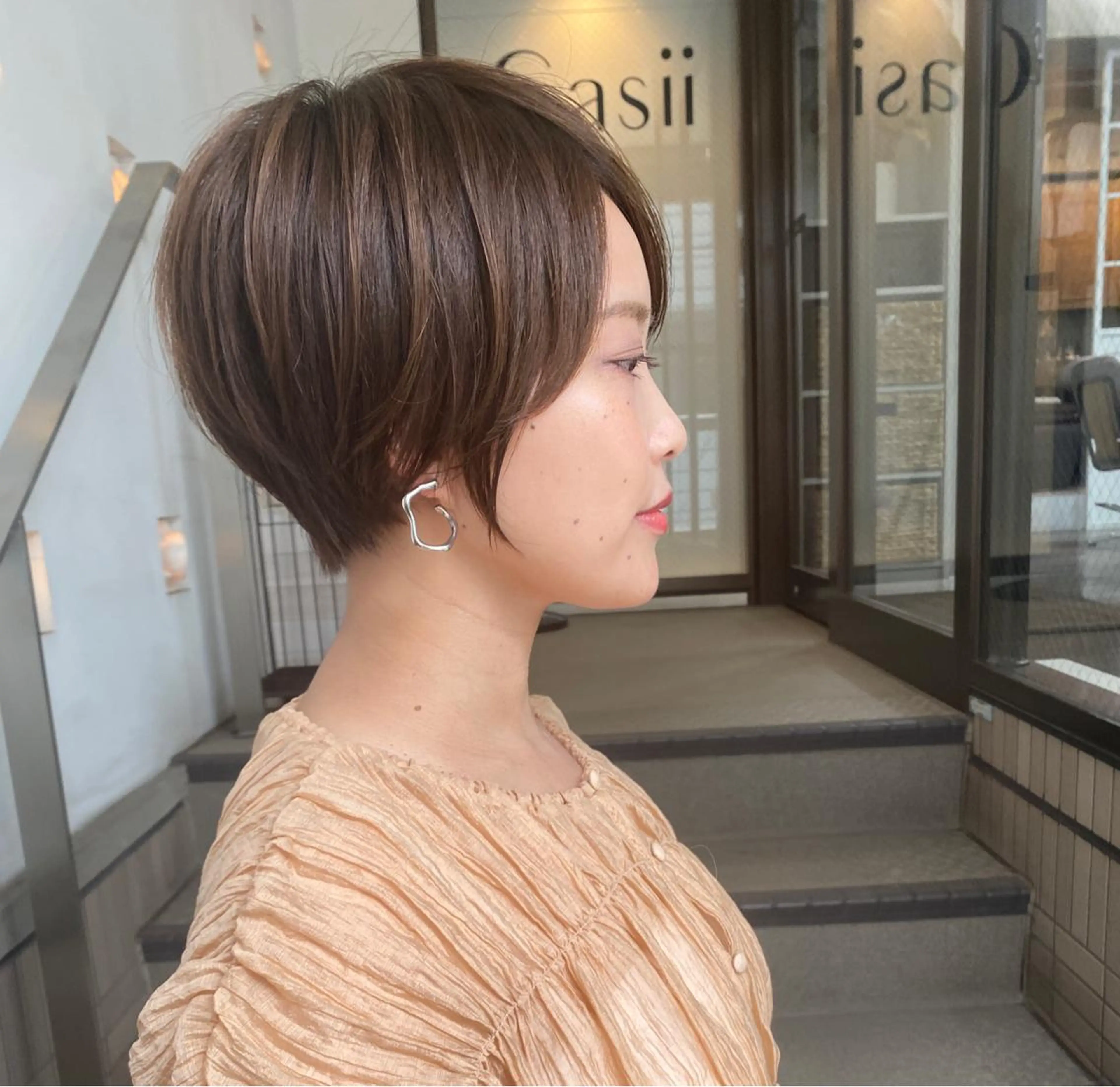 ショート カラー ヘアアレンジ アッシュ ラベンダーカラー ラベンダーアッシュ ショートヘア カット ヘアカラー トリートメント ヘッドスパ ナカジマ ボブ/レイヤーのヘアスタイル