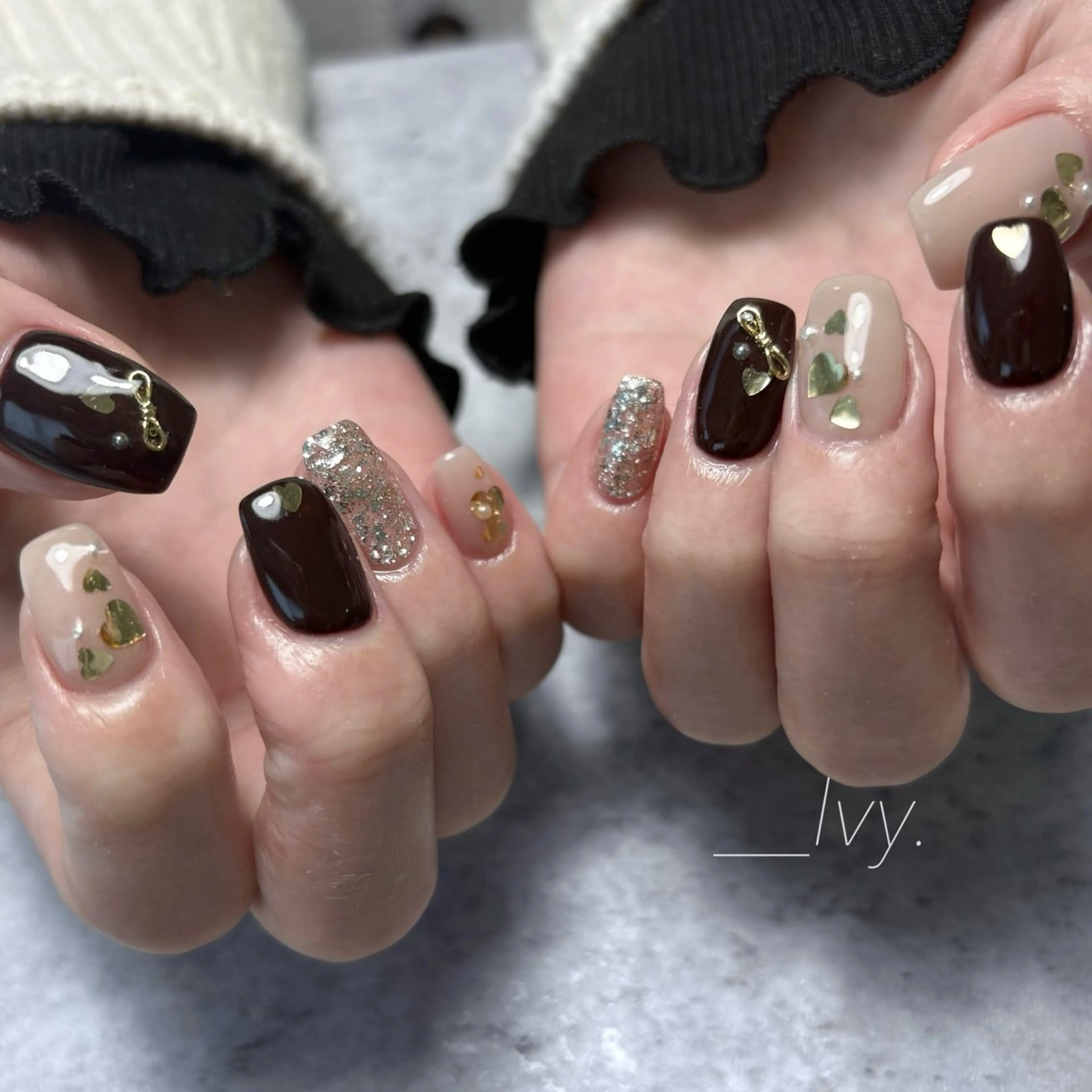 ネイル バレンタイン ハンドネイル ハンドケア nail salon Ivy【放出】のネイルデザイン