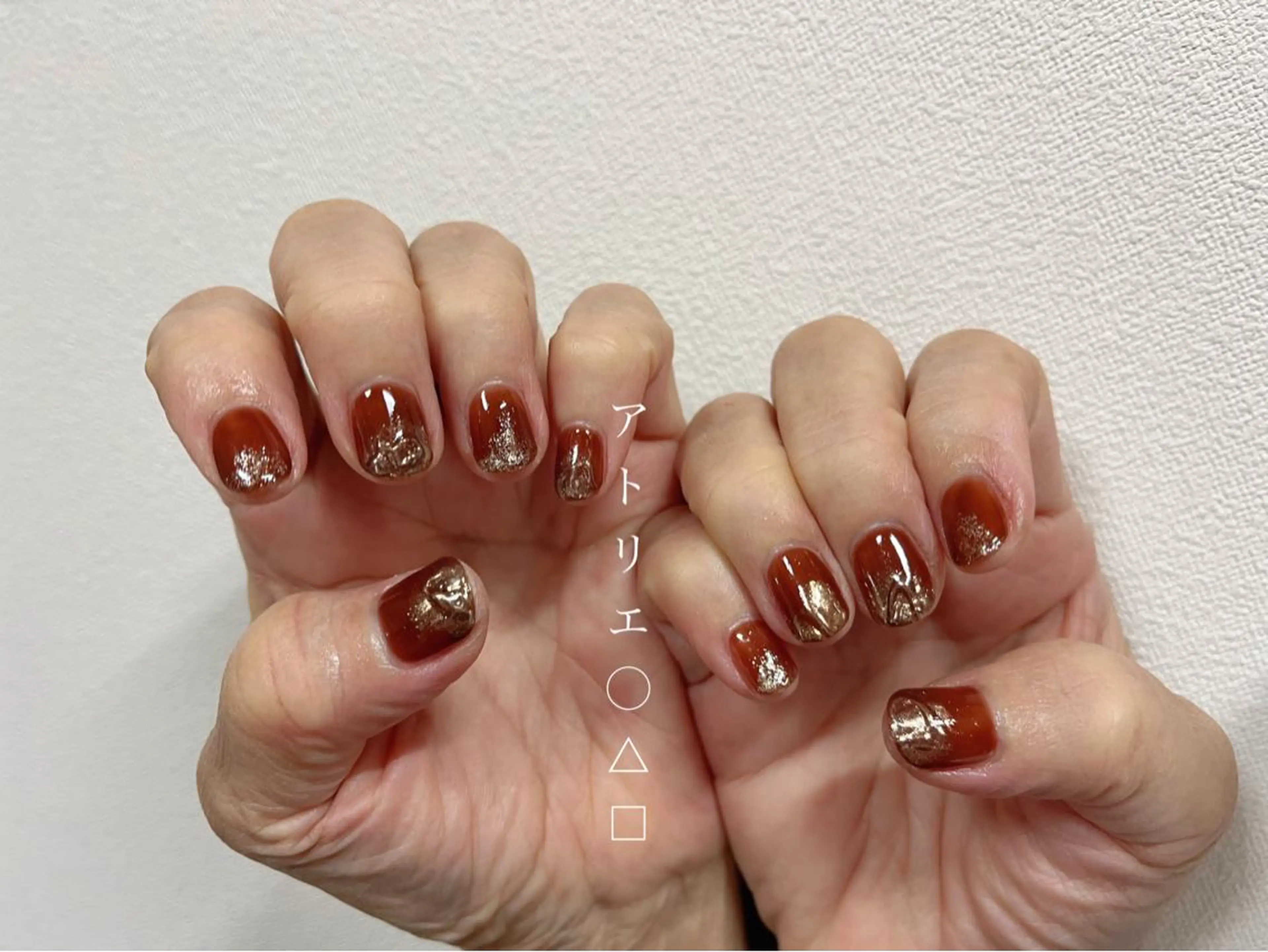 ネイル ラメ(グリッター) ミラーネイル ハンドネイル アトリエ ○△□のネイルデザイン