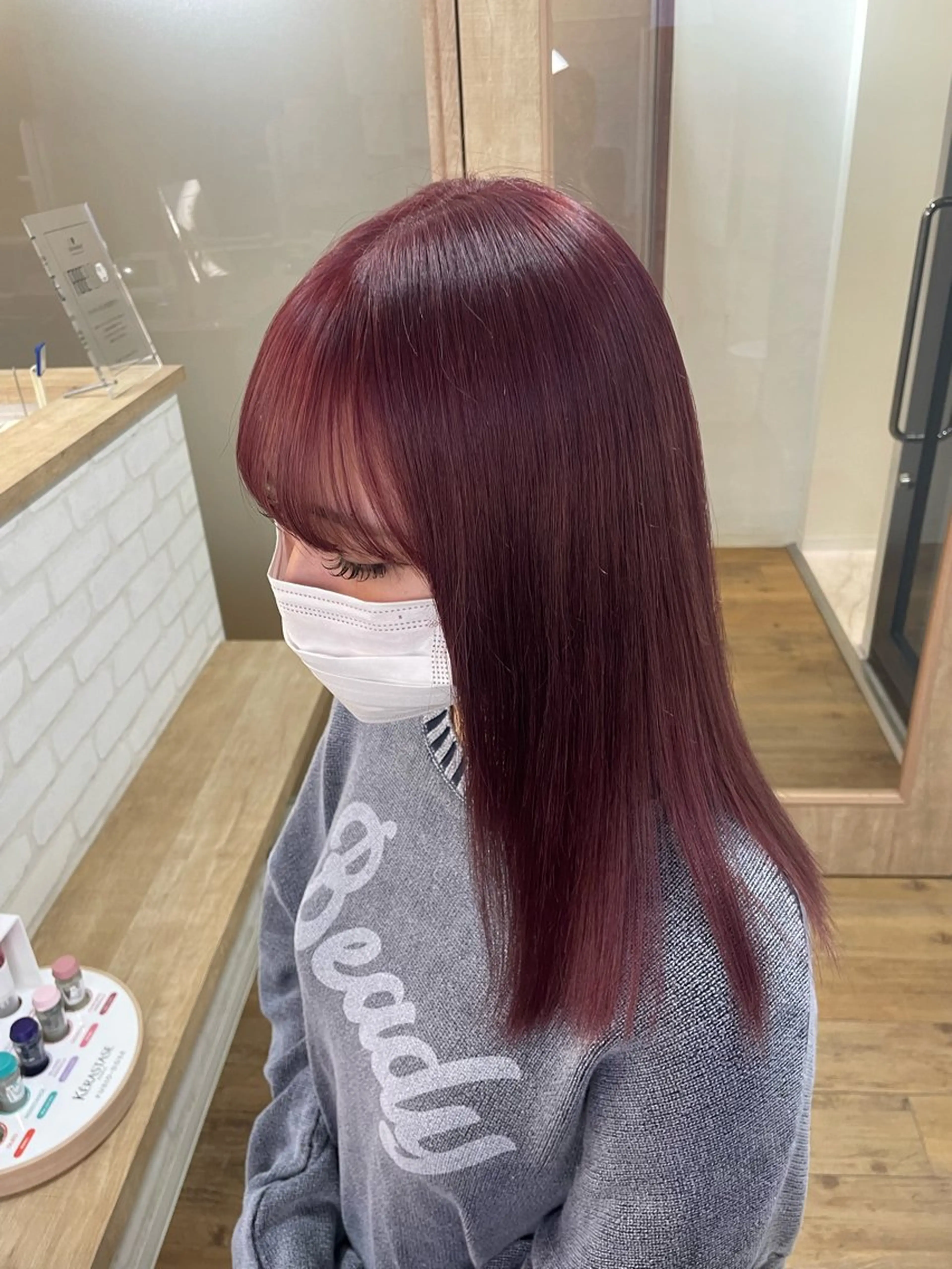 カラー ラベンダーカラー ラベンダーピンク ピンクカラー ヘアカラー トリートメント 韓国レイヤーカット/ AIRIのヘアスタイル