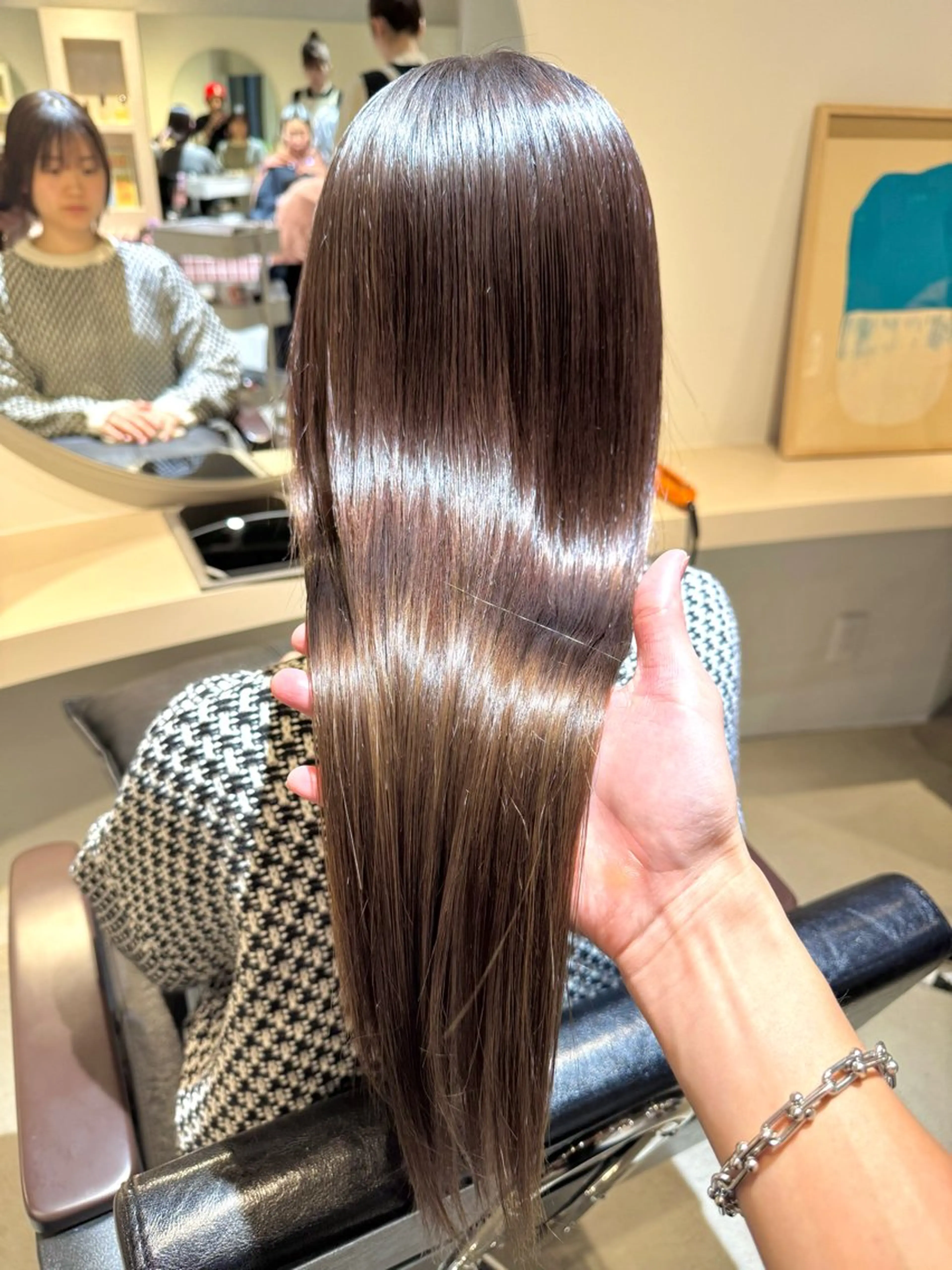 ロング 切りっぱなしボブ ショートボブ アッシュ ボブ ハイライト 髪質改善マスター 長尾勇弥/梅田中津のヘアスタイル