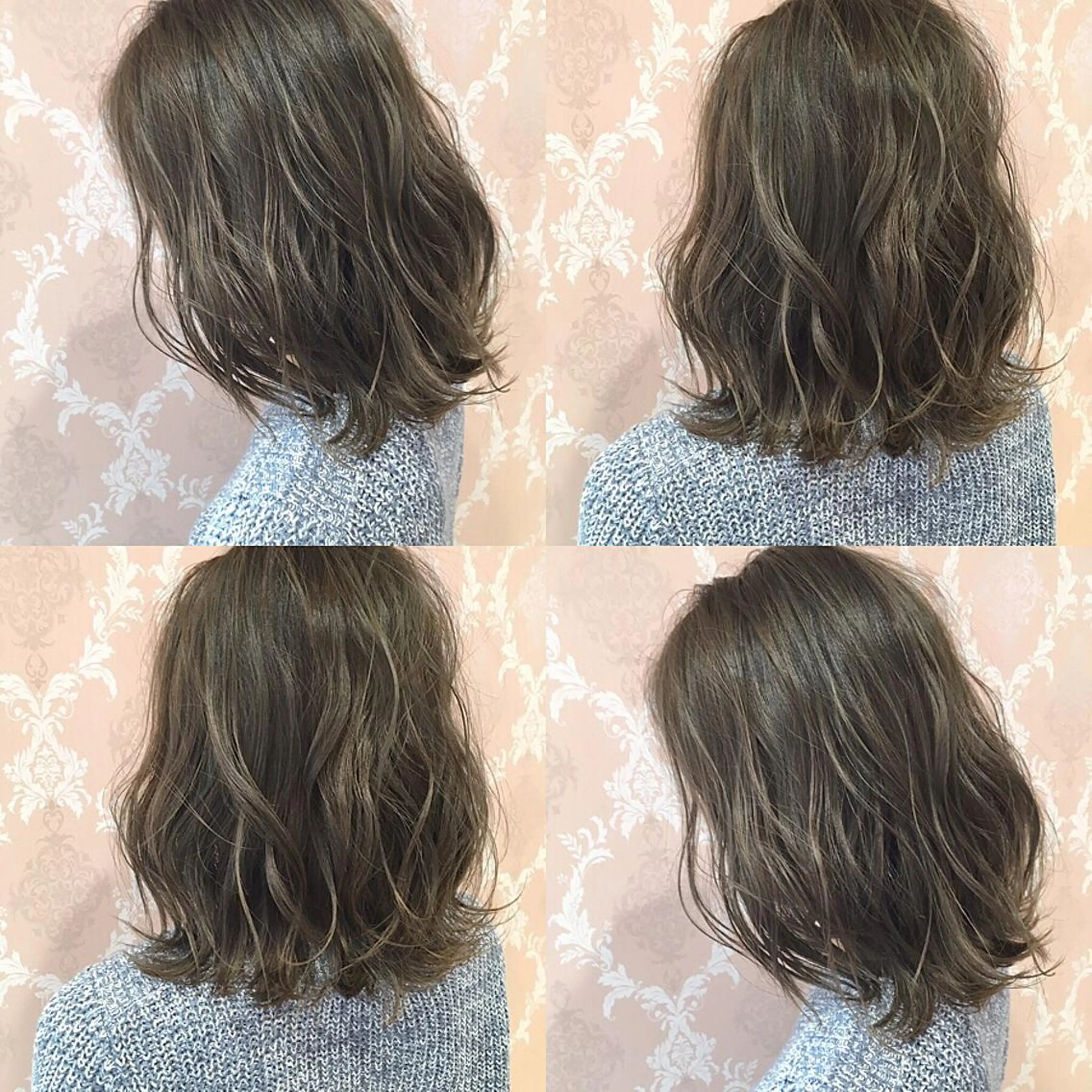 セミロング カラー ハイライトカラー ハイライト カット ヘアカラー ブリーチ/ハイトーン SERINAのヘアスタイル