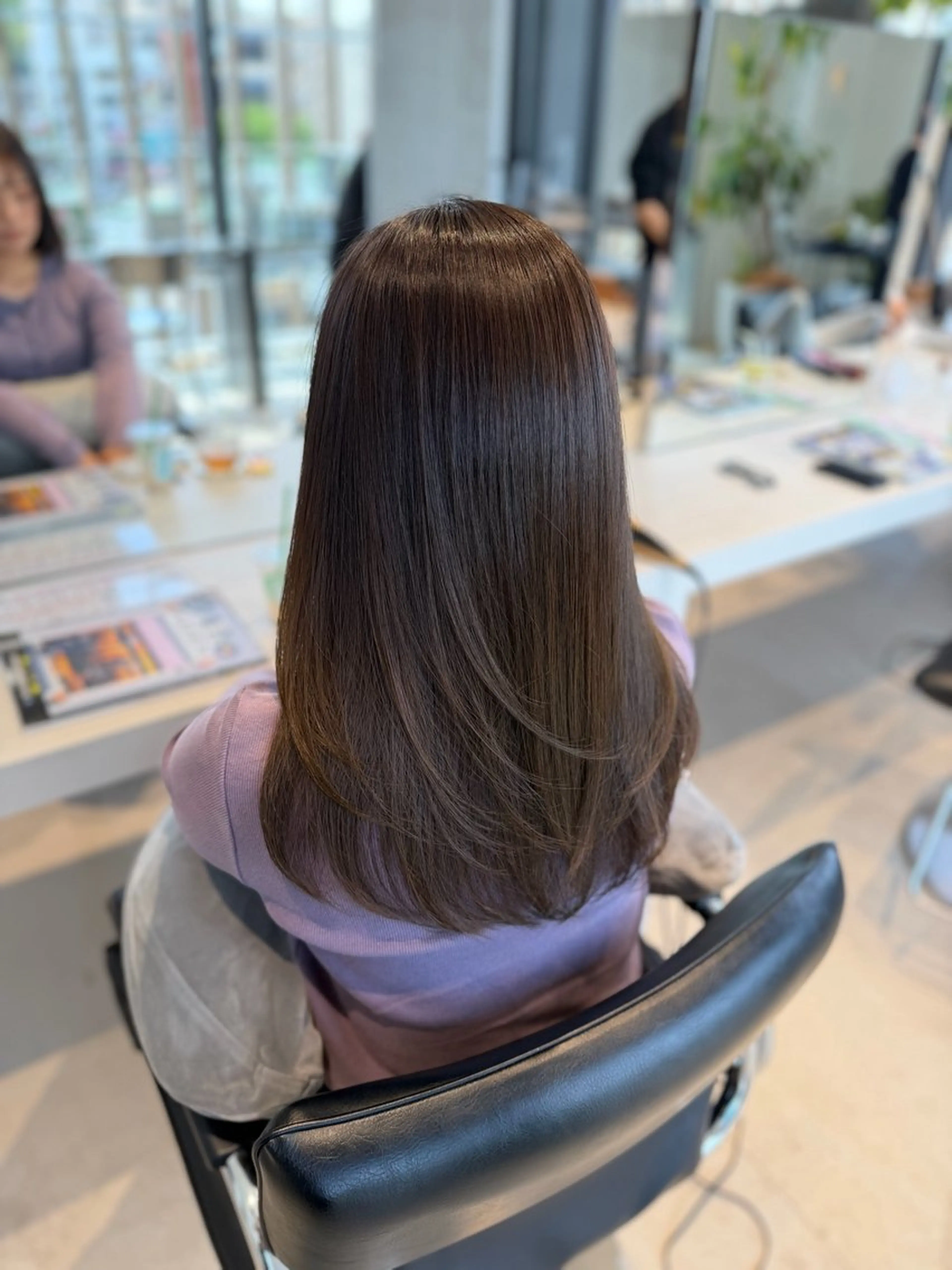 セミロング カラー ヘアカラー トリートメント 髪質改善/レイヤー 暖色/shiinaのヘアスタイル