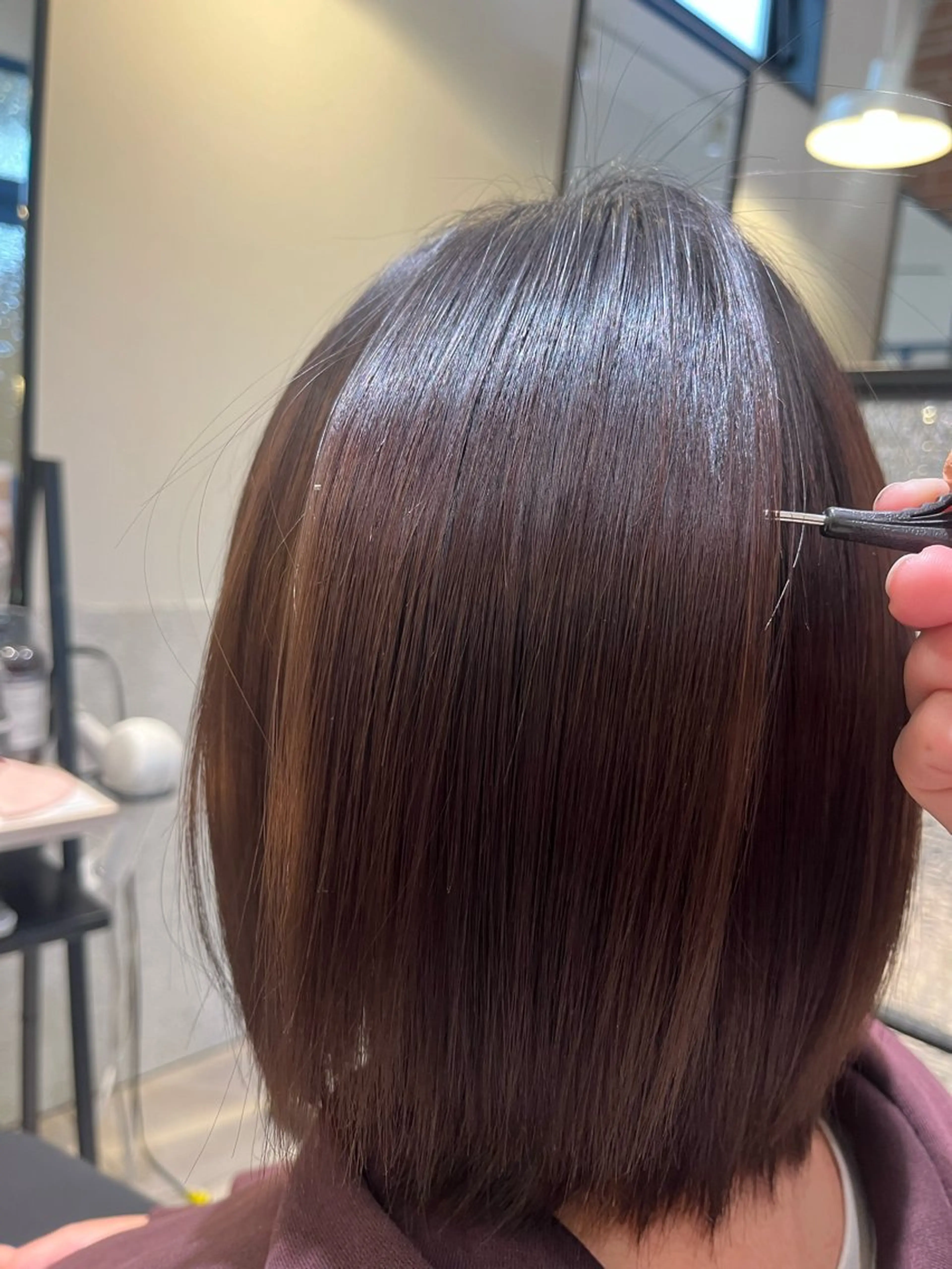 セミロング パーマ カット ヘアカラー 縮毛矯正 ショート・ボブ・髪 質改善🧡関　玲子のヘアスタイル