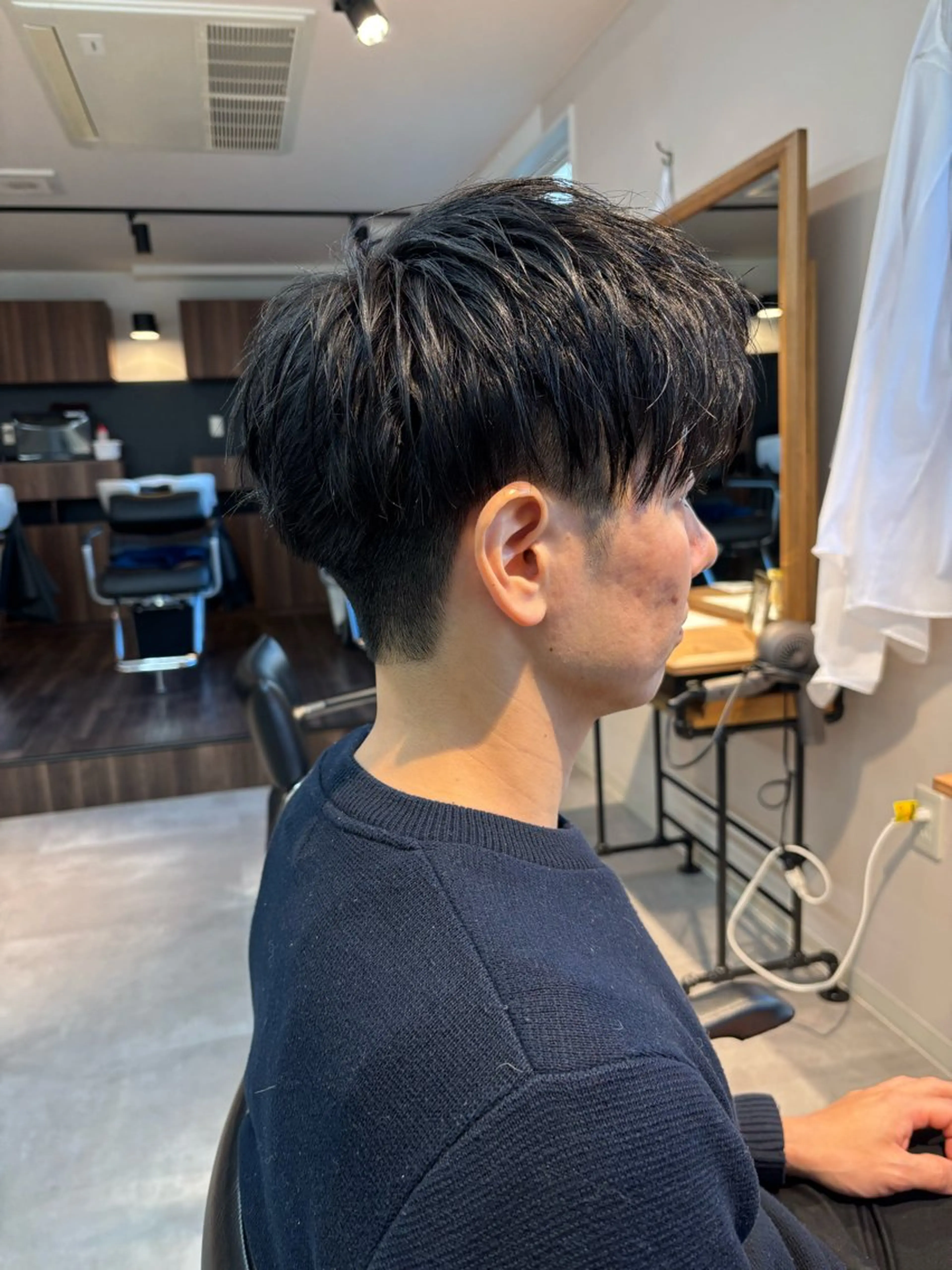 メンズ アップバング メンズショート カット 保立/フェザーパーマ /メンズカット千葉のヘアスタイル