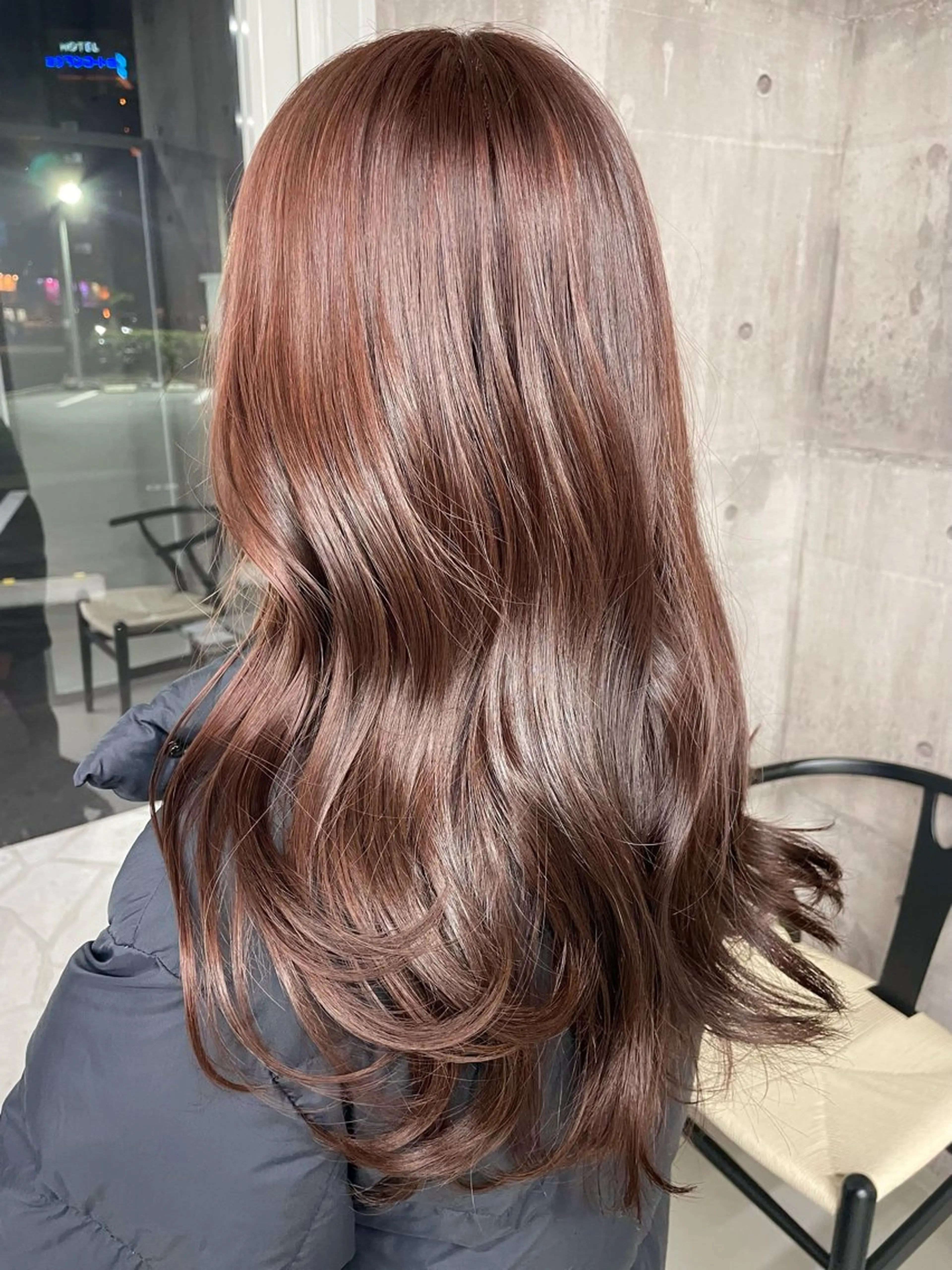 ミディアム カラー ブラウンカラー ピンクカラー ピンクブラウン 錦 茉李 @lm.mari03のヘアスタイル