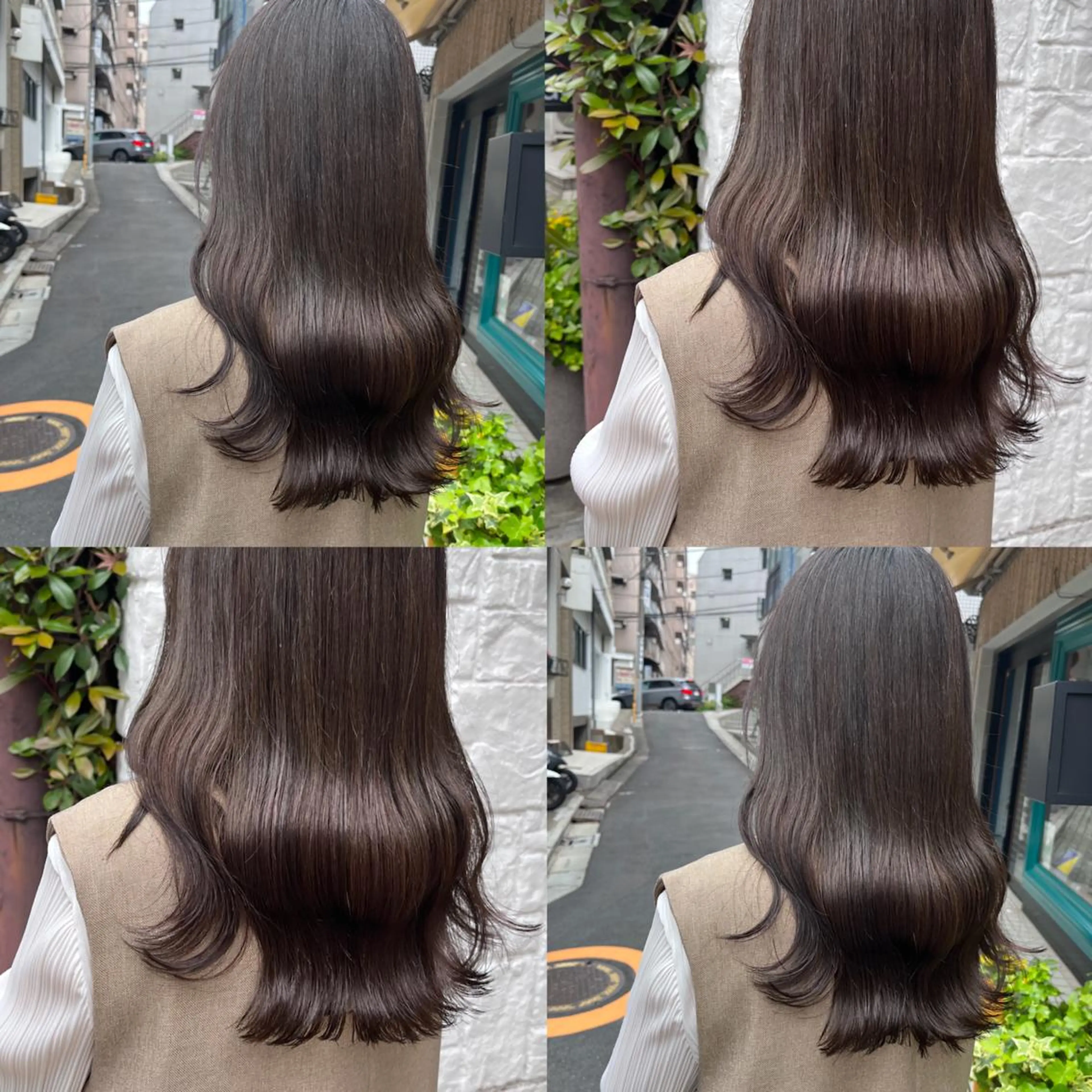 ロング カラー ベージュカラー ブラウンカラー 透明感カラー グレージュ オリーブブラウン カット ヘアカラー トリートメント ヘッドスパ ヘアセット カジュアルを女っぽく 𝗮𝘆𝗮𝗰𝗼のヘアスタイル